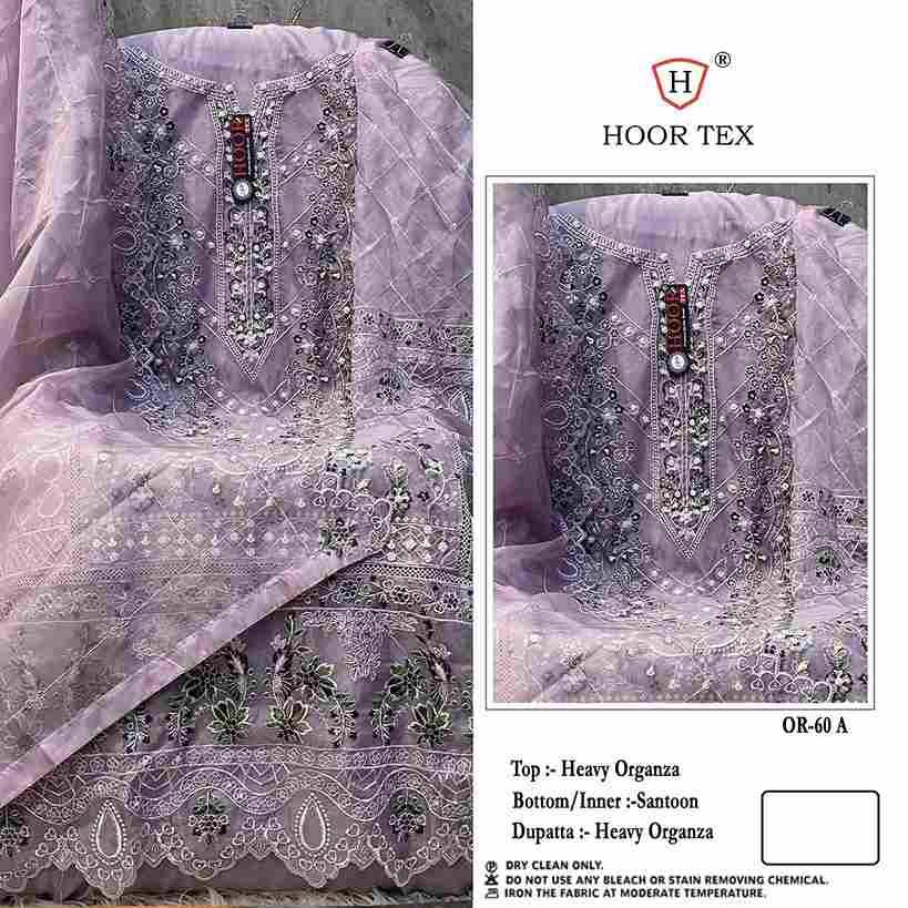 Hoor Tex Hit Design OR-60 Colours By Hoor Tex OR-60-A To OR-60-D Series Beautiful Pakistani Suits Stylish Colorful Fancy Casual Wear & Ethnic Wear Heavy Organza Embroidered Dresses At Wholesale Price