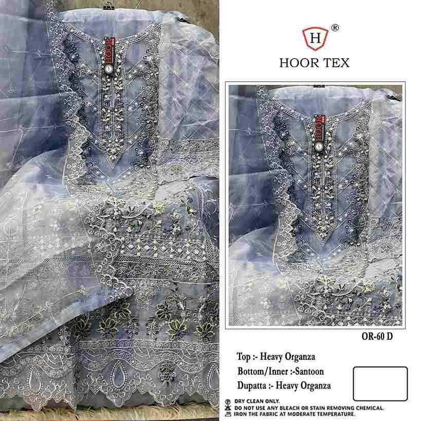 Hoor Tex Hit Design OR-60 Colours By Hoor Tex OR-60-A To OR-60-D Series Beautiful Pakistani Suits Stylish Colorful Fancy Casual Wear & Ethnic Wear Heavy Organza Embroidered Dresses At Wholesale Price