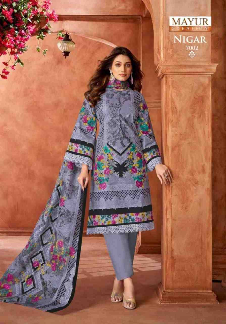 Nigar Vol-7 By Mayur Creation 7001 To 7008 Series Beautiful Festive Suits Stylish Fancy Colorful Casual Wear & Ethnic Wear Heavy Cotton Print Dresses At Wholesale Price