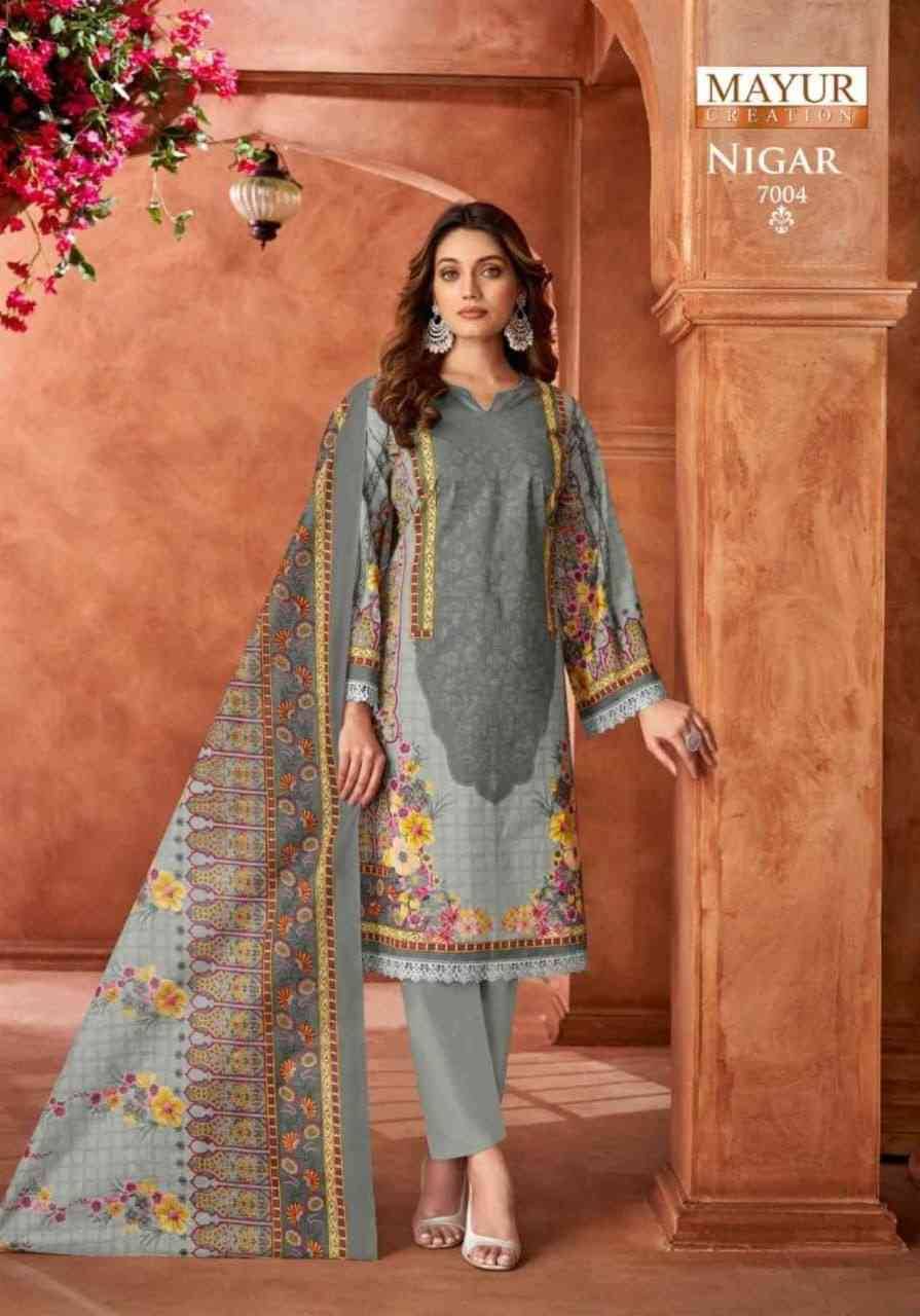 Nigar Vol-7 By Mayur Creation 7001 To 7008 Series Beautiful Festive Suits Stylish Fancy Colorful Casual Wear & Ethnic Wear Heavy Cotton Print Dresses At Wholesale Price