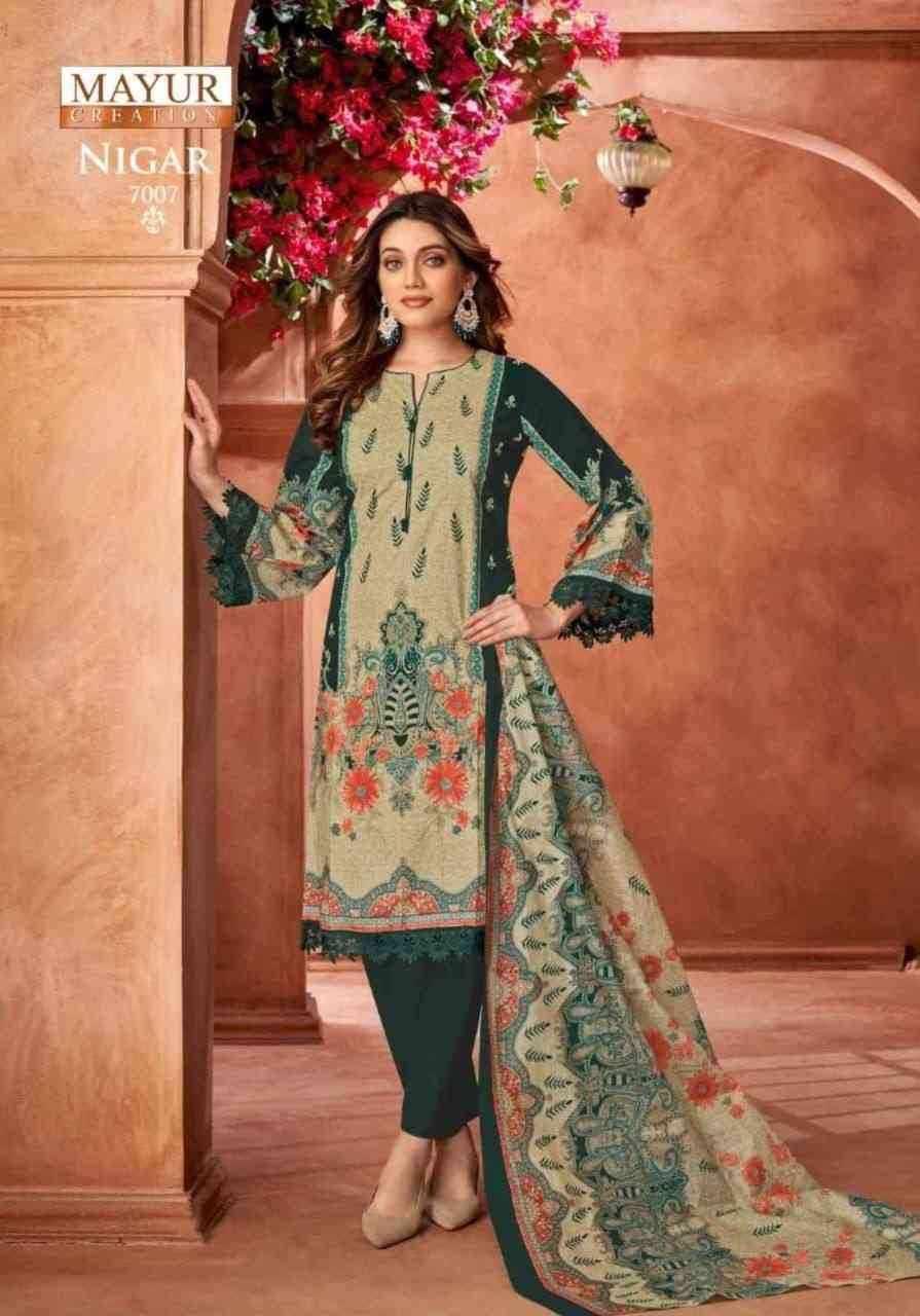 Nigar Vol-7 By Mayur Creation 7001 To 7008 Series Beautiful Festive Suits Stylish Fancy Colorful Casual Wear & Ethnic Wear Heavy Cotton Print Dresses At Wholesale Price