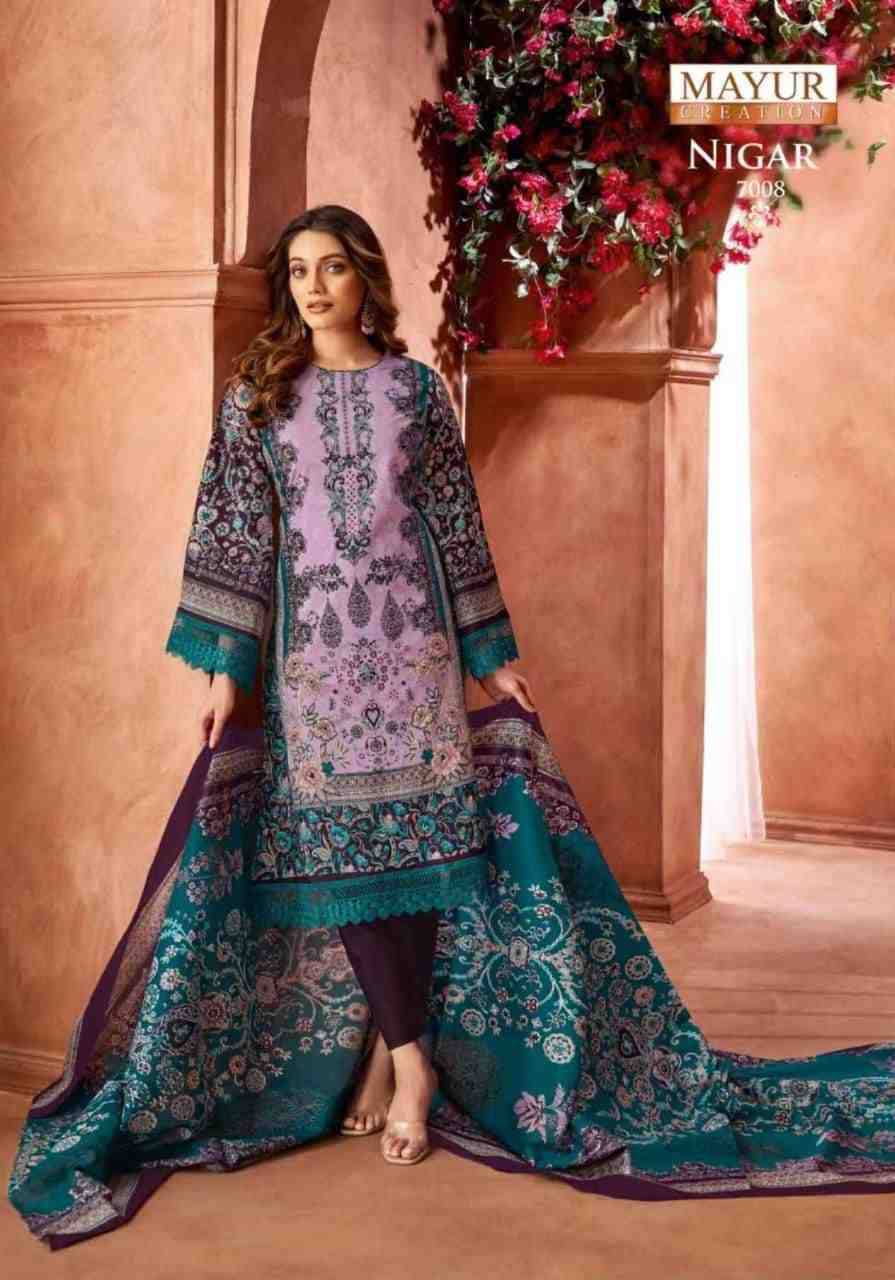 Nigar Vol-7 By Mayur Creation 7001 To 7008 Series Beautiful Festive Suits Stylish Fancy Colorful Casual Wear & Ethnic Wear Heavy Cotton Print Dresses At Wholesale Price