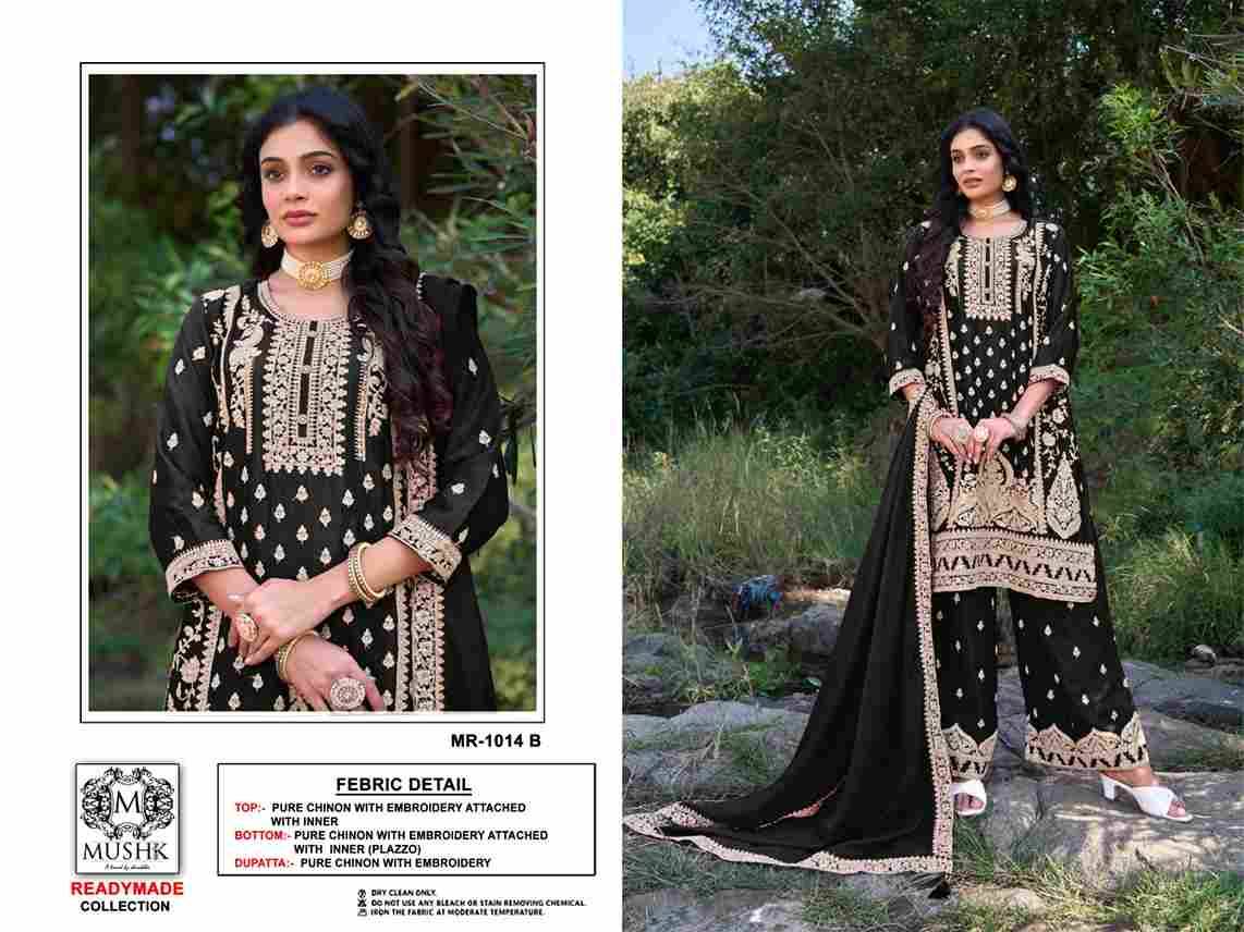 Mushk Hit Design R-1014 Colours By Mushk R-1014-A To R-1014-D Series Beautiful Winter Collection Pakistani Suits Stylish Fancy Colorful Casual Wear & Ethnic Wear Pure Chinnon Embroidery Dresses At Wholesale Price