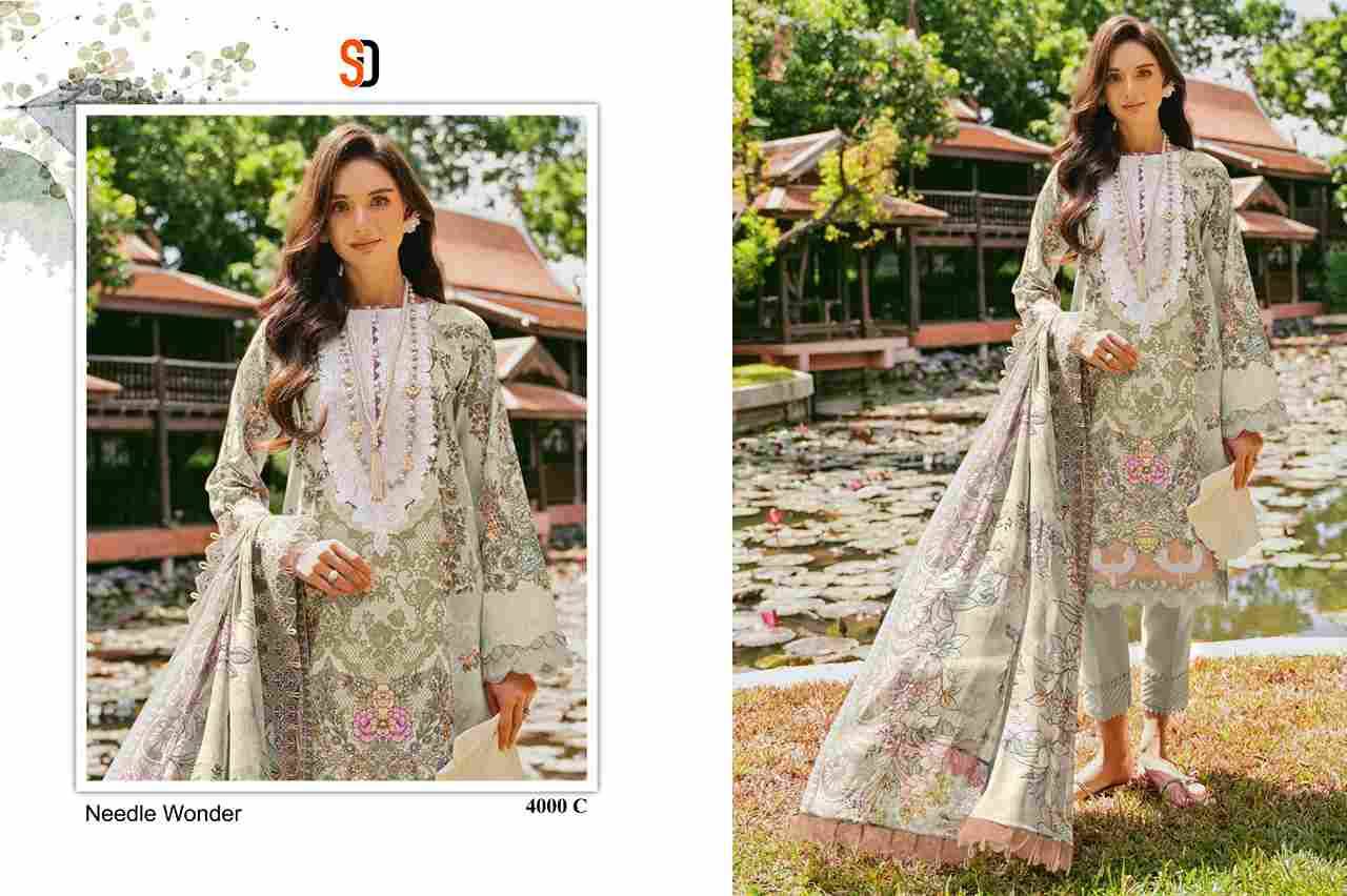 Needle Wonder Vol-4 By Shraddha Designer 4000-A To 4000-D Series Beautiful Pakistani Suits Colorful Stylish Fancy Casual Wear & Ethnic Wear Pure Cotton Embroidered Dresses At Wholesale Price