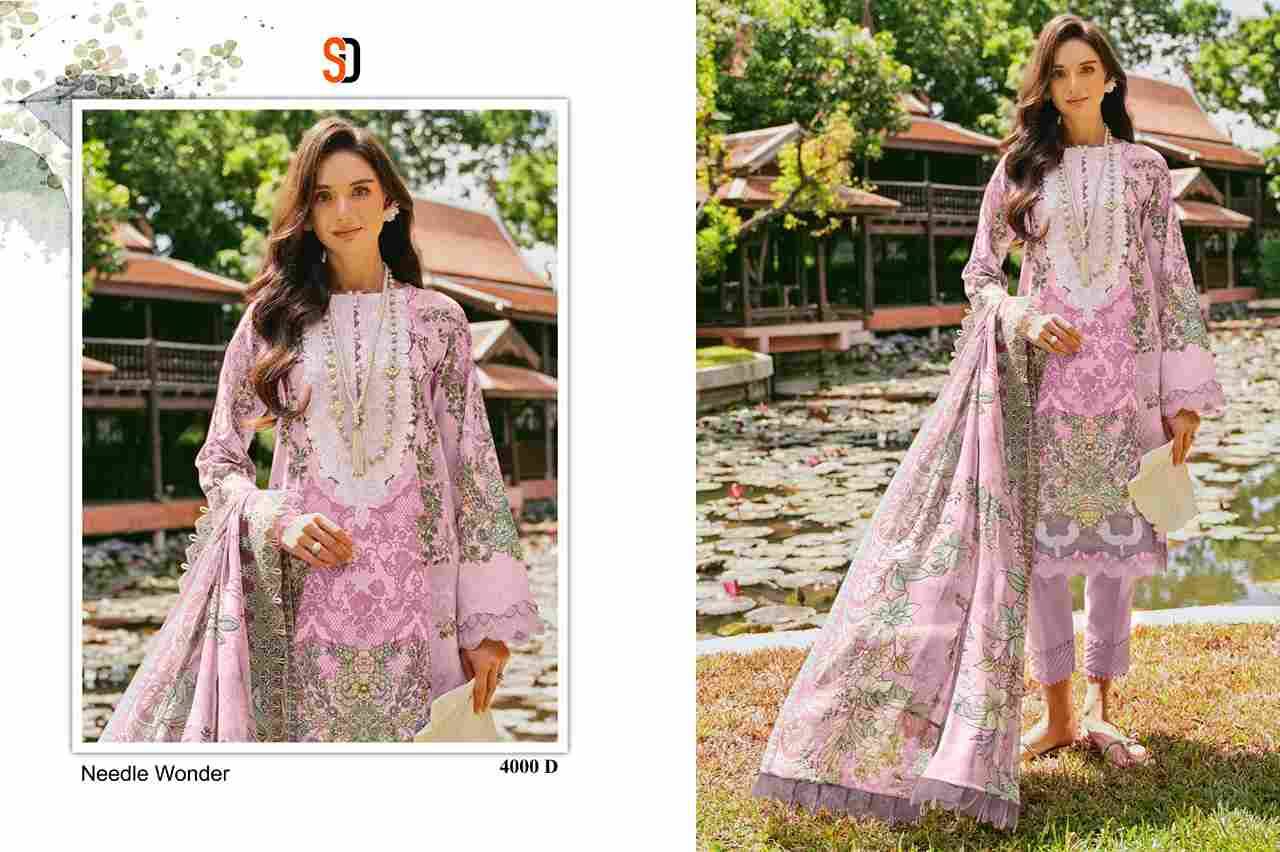 Needle Wonder Vol-4 By Shraddha Designer 4000-A To 4000-D Series Beautiful Pakistani Suits Colorful Stylish Fancy Casual Wear & Ethnic Wear Pure Cotton Embroidered Dresses At Wholesale Price