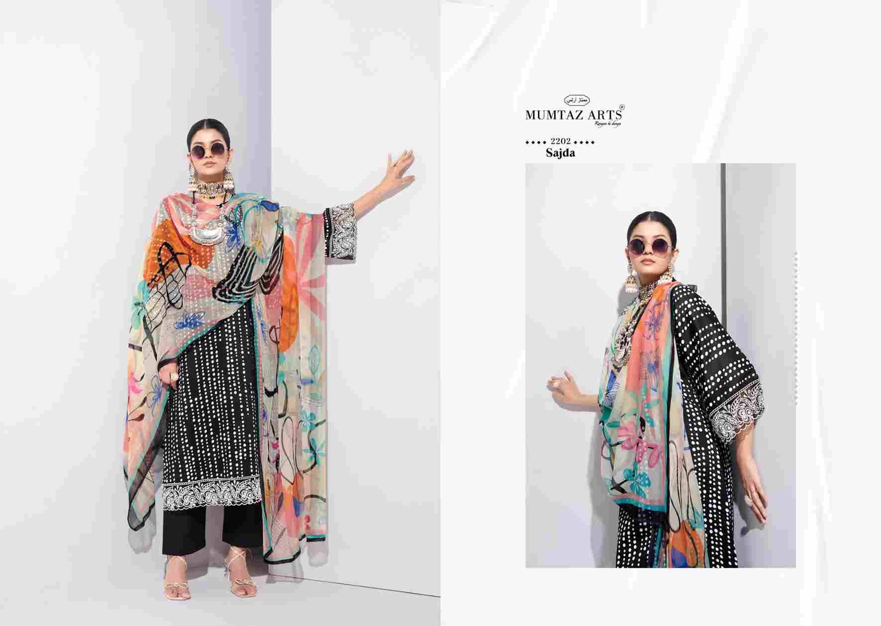 Sajda By Mumtaz Arts 2201 To 2206 Series Beautiful Festive Suits Colorful Stylish Fancy Casual Wear & Ethnic Wear Pure Jam Satin Print With Work Dresses At Wholesale Price