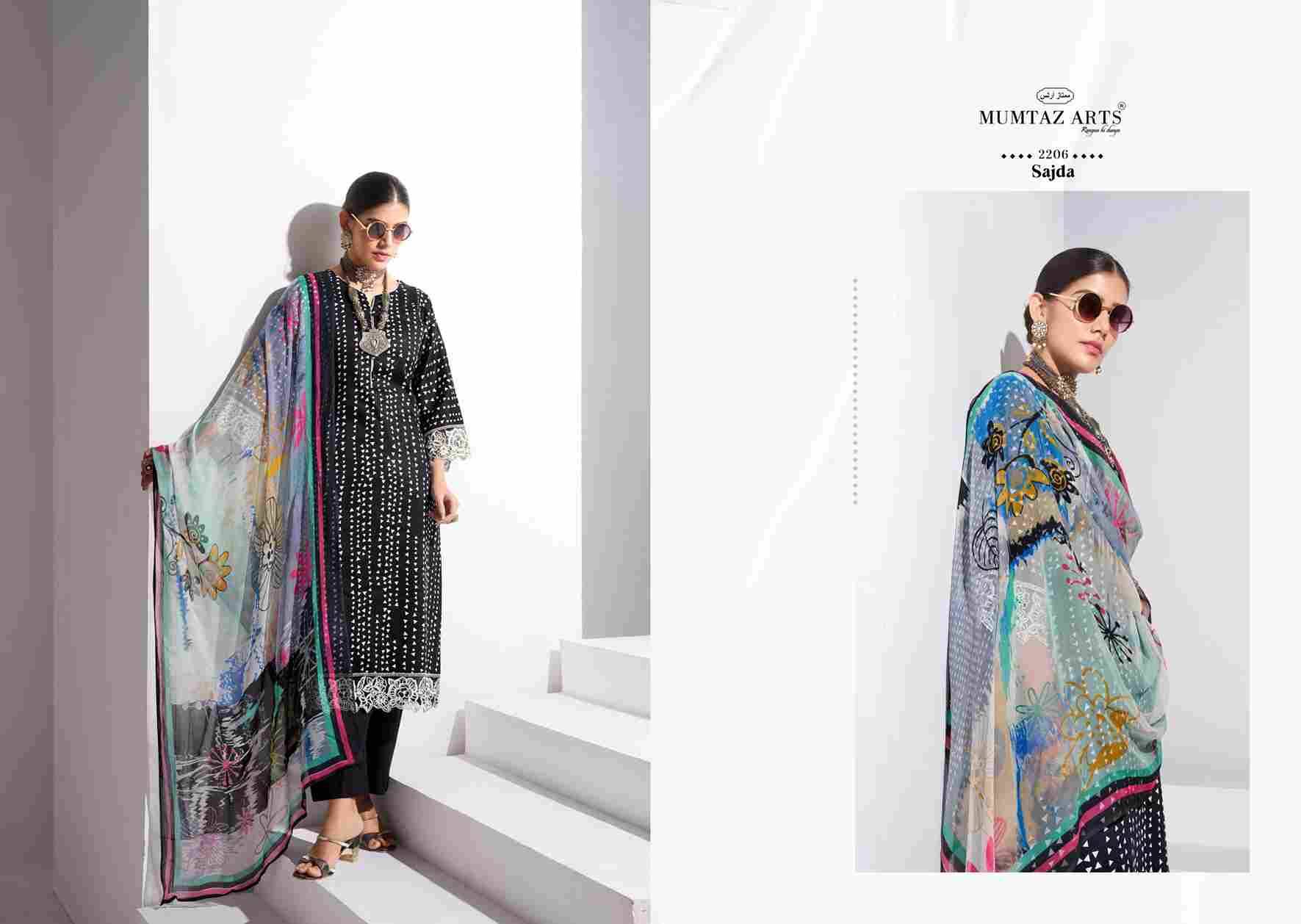 Sajda By Mumtaz Arts 2201 To 2206 Series Beautiful Festive Suits Colorful Stylish Fancy Casual Wear & Ethnic Wear Pure Jam Satin Print With Work Dresses At Wholesale Price