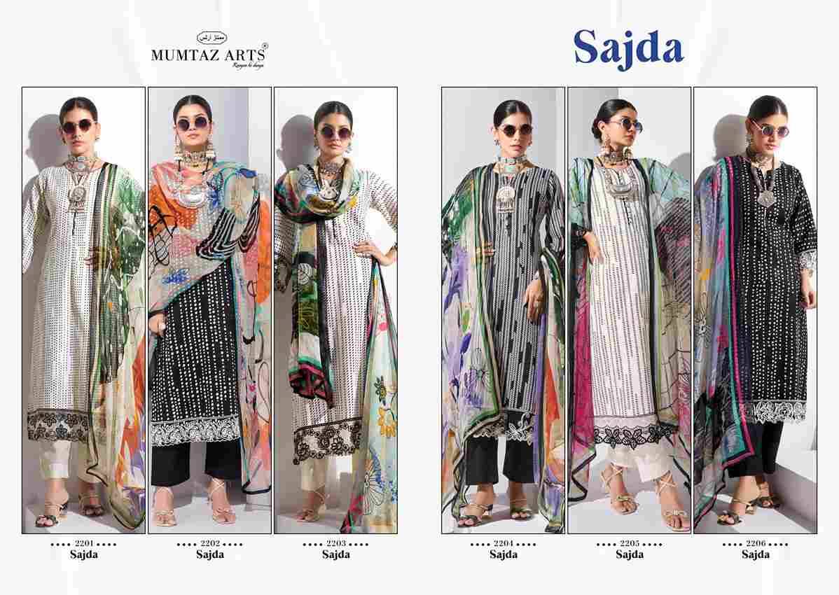 Sajda By Mumtaz Arts 2201 To 2206 Series Beautiful Festive Suits Colorful Stylish Fancy Casual Wear & Ethnic Wear Pure Jam Satin Print With Work Dresses At Wholesale Price