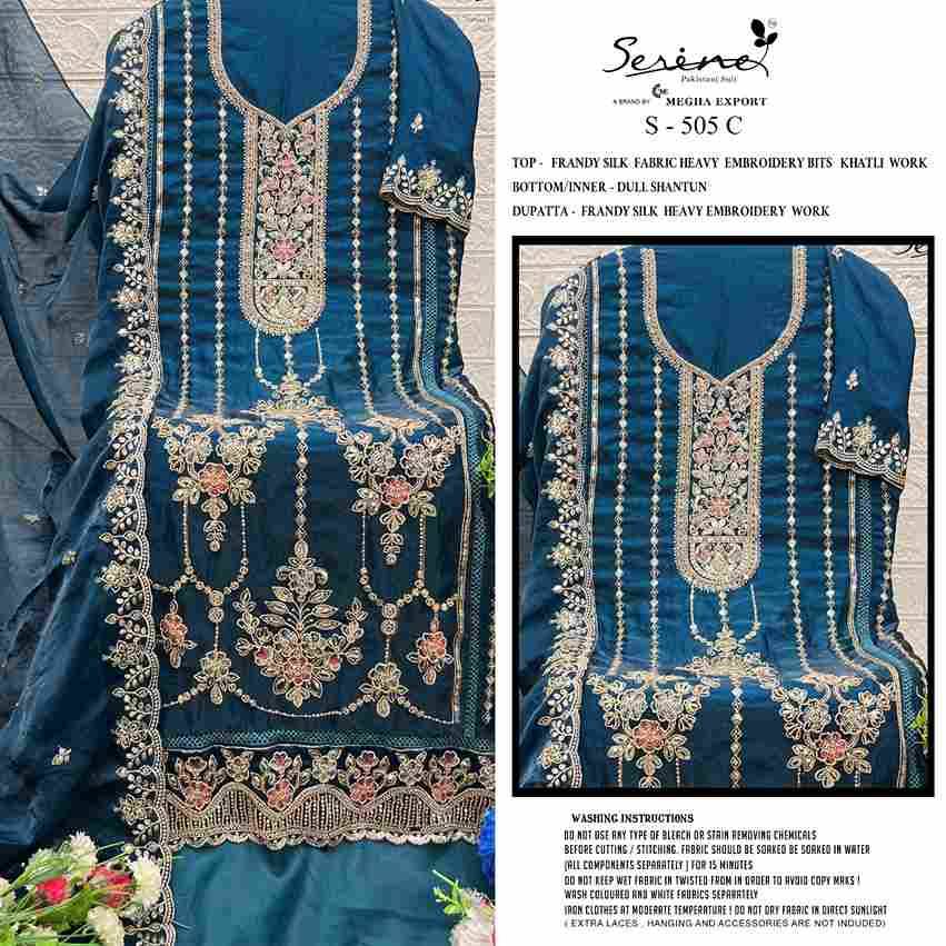 Serene Hit Design S-505 Colours By Serene S-505-A To S-505-D Series Designer Pakistani Suits Beautiful Fancy Colorful Stylish Party Wear & Occasional Wear Silk Embroidered Dresses At Wholesale Price