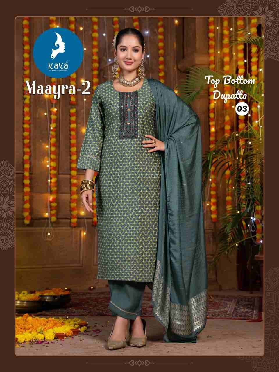 Maayra Vol-2 By Kaya 01 To 08 Series Beautiful Stylish Festive Suits Fancy Colorful Casual Wear & Ethnic Wear & Ready To Wear Pure Roman Silk Dresses At Wholesale Price