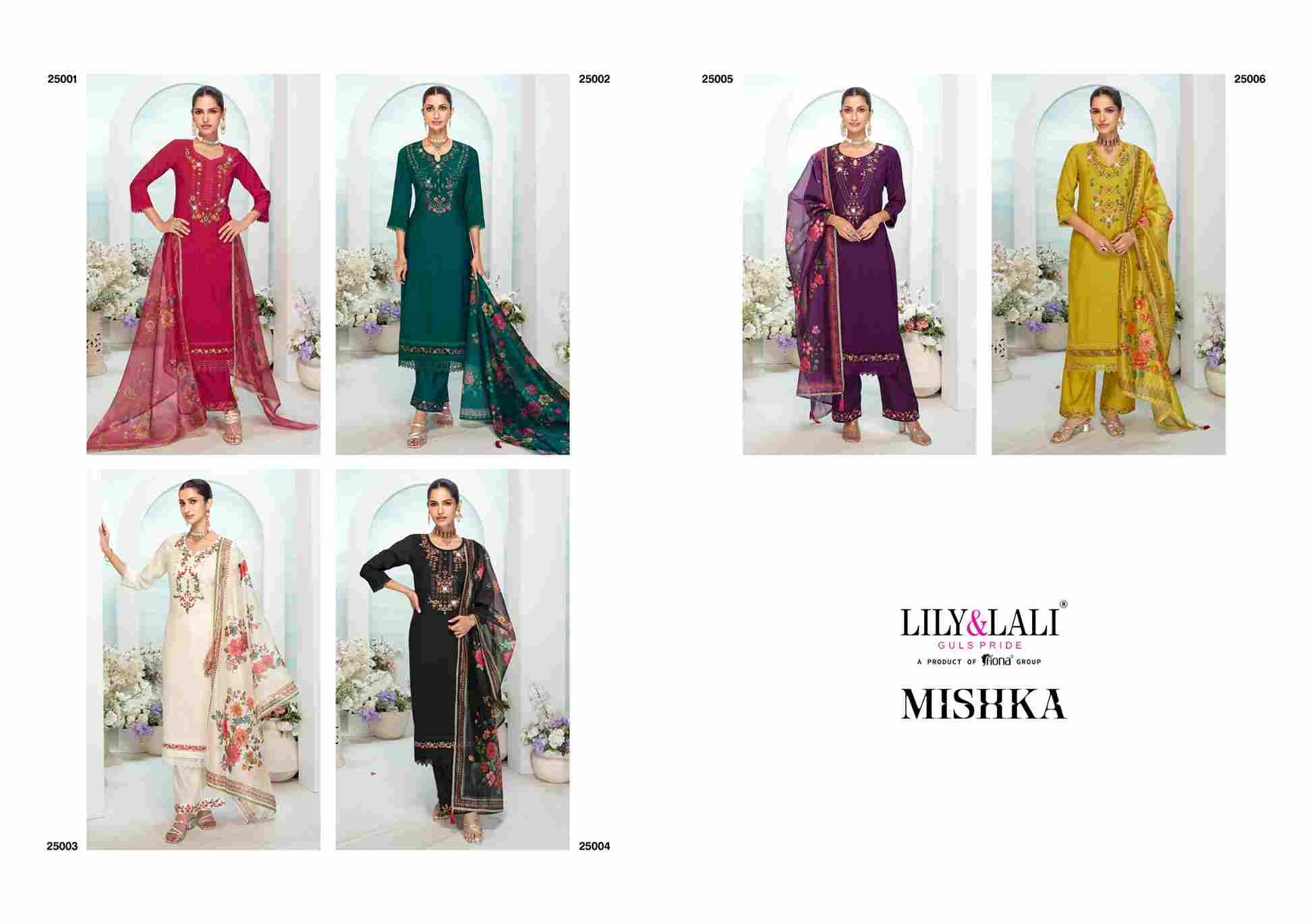 Mishka By Lily And Lali 25001 To 25006 Series Beautiful Festive Suits Colorful Stylish Fancy Casual Wear & Ethnic Wear Viscose Silk Dresses At Wholesale Price