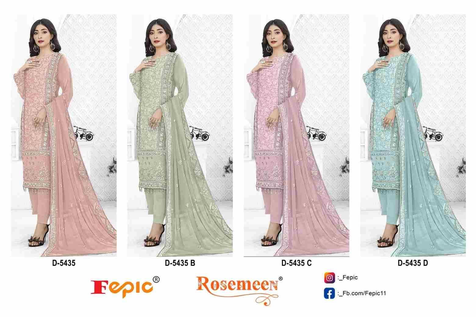 Fepic 5435 Colours By Fepic 5435-A To 5435-D Series Beautiful Pakistani Suits Colorful Stylish Fancy Casual Wear & Ethnic Wear Georgette Embroidered Dresses At Wholesale Price