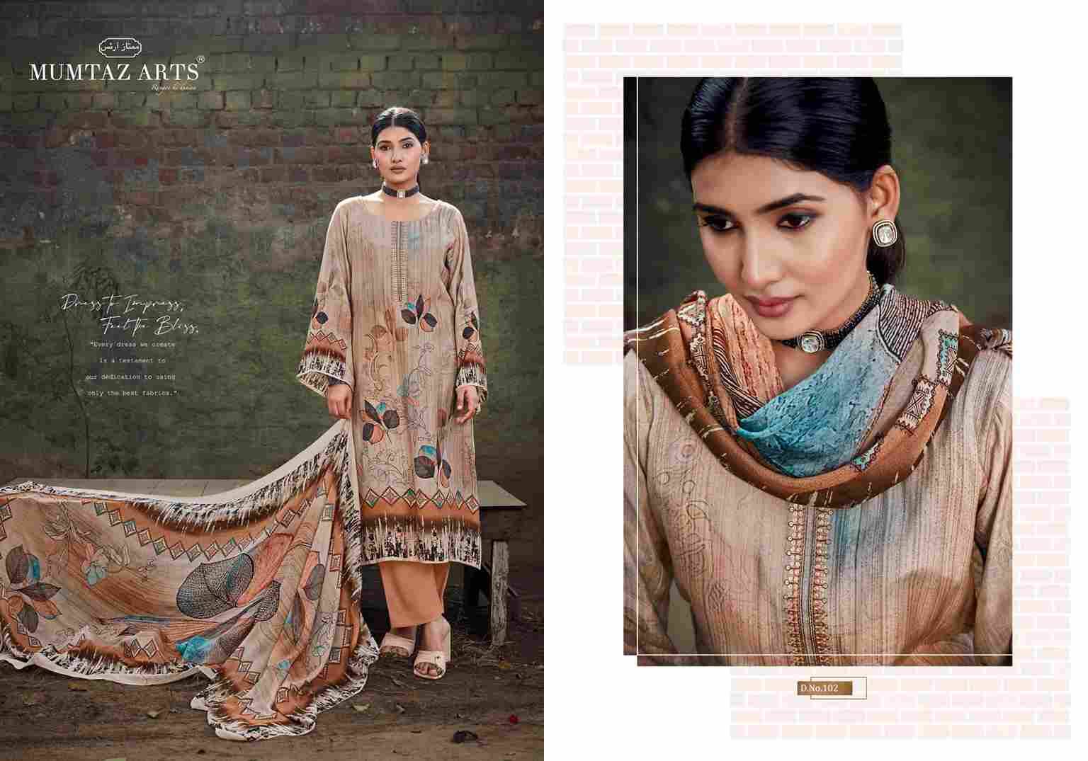 Tulip Tales By Mumtaz Arts 101 To 104 Series Beautiful Festive Suits Colorful Stylish Fancy Casual Wear & Ethnic Wear Pure Viscose Muslin Print With Work Dresses At Wholesale Price