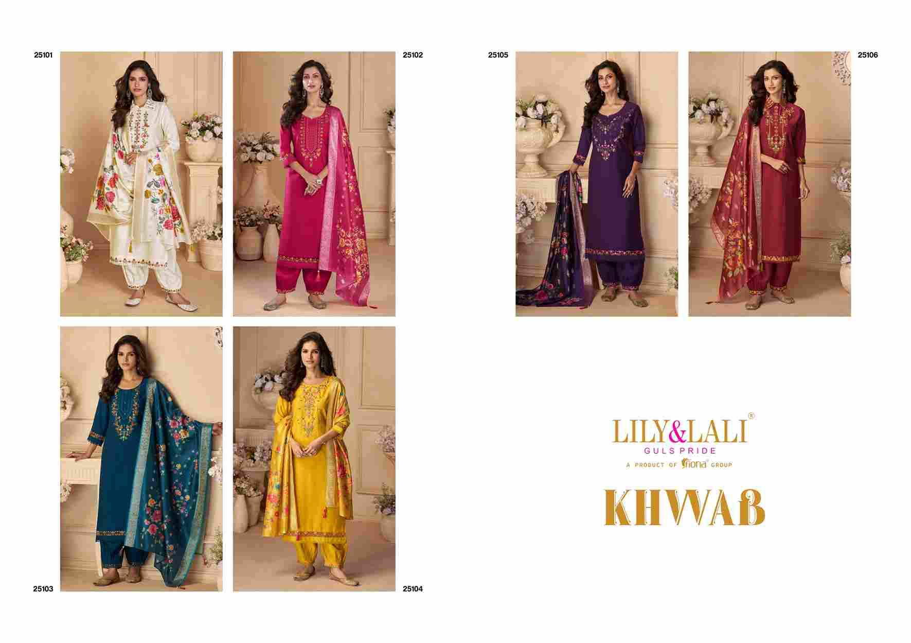 Khwab By Lily And Lali 25101 To 25106 Series Beautiful Festive Suits Colorful Stylish Fancy Casual Wear & Ethnic Wear Viscose Organza Dresses At Wholesale Price