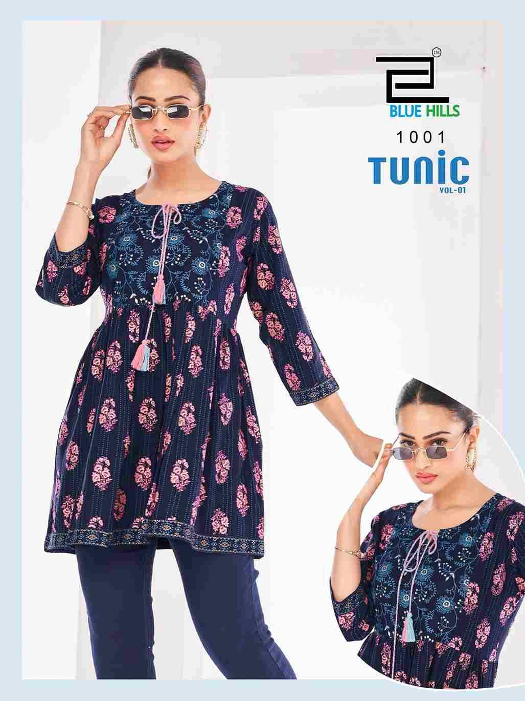 Tunic Vol-1 By Blue Hills 1001 To 1010 Series Designer Stylish Fancy Colorful Beautiful Party Wear & Ethnic Wear Collection Premium Rayon Tops At Wholesale Price