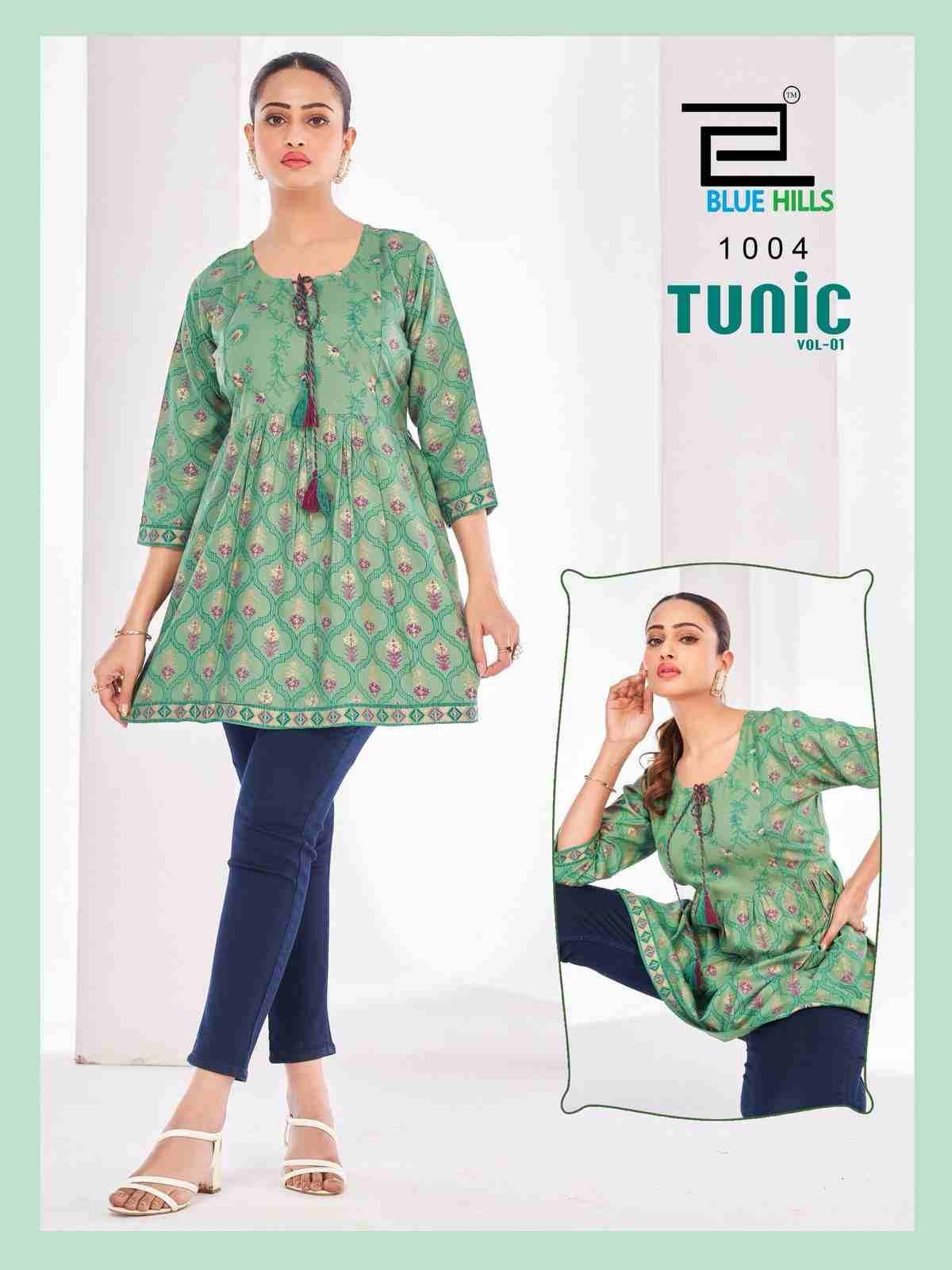 Tunic Vol-1 By Blue Hills 1001 To 1010 Series Designer Stylish Fancy Colorful Beautiful Party Wear & Ethnic Wear Collection Premium Rayon Tops At Wholesale Price