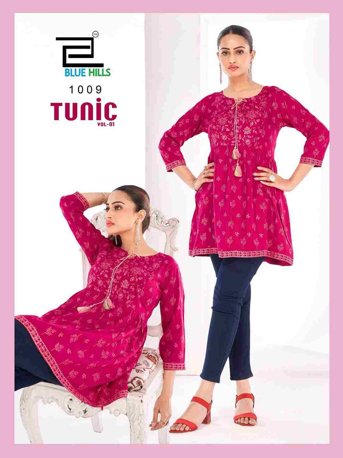 Tunic Vol-1 By Blue Hills 1001 To 1010 Series Designer Stylish Fancy Colorful Beautiful Party Wear & Ethnic Wear Collection Premium Rayon Tops At Wholesale Price