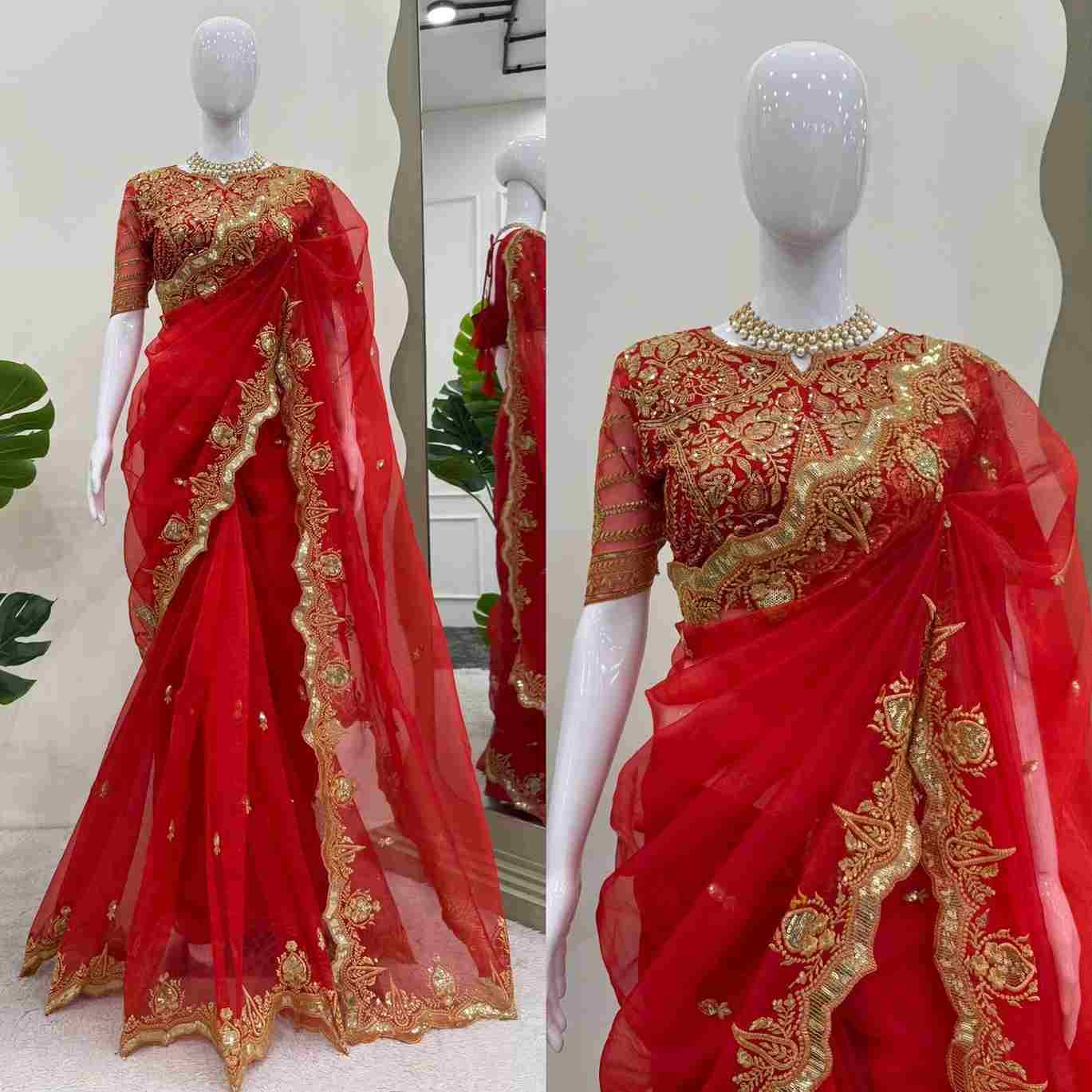 K-568 By Fashid Wholesale Indian Traditional Wear Collection Beautiful Stylish Fancy Colorful Party Wear & Occasional Wear Organza Silk Sarees At Wholesale Price