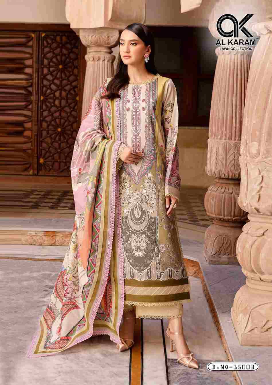 Kesariya Vol-15 By Al Karam Lawn Collection 15001 To 15006 Series Beautiful Festive Suits Colorful Stylish Fancy Casual Wear & Ethnic Wear Pure Cambric Embroidered Dresses At Wholesale Price