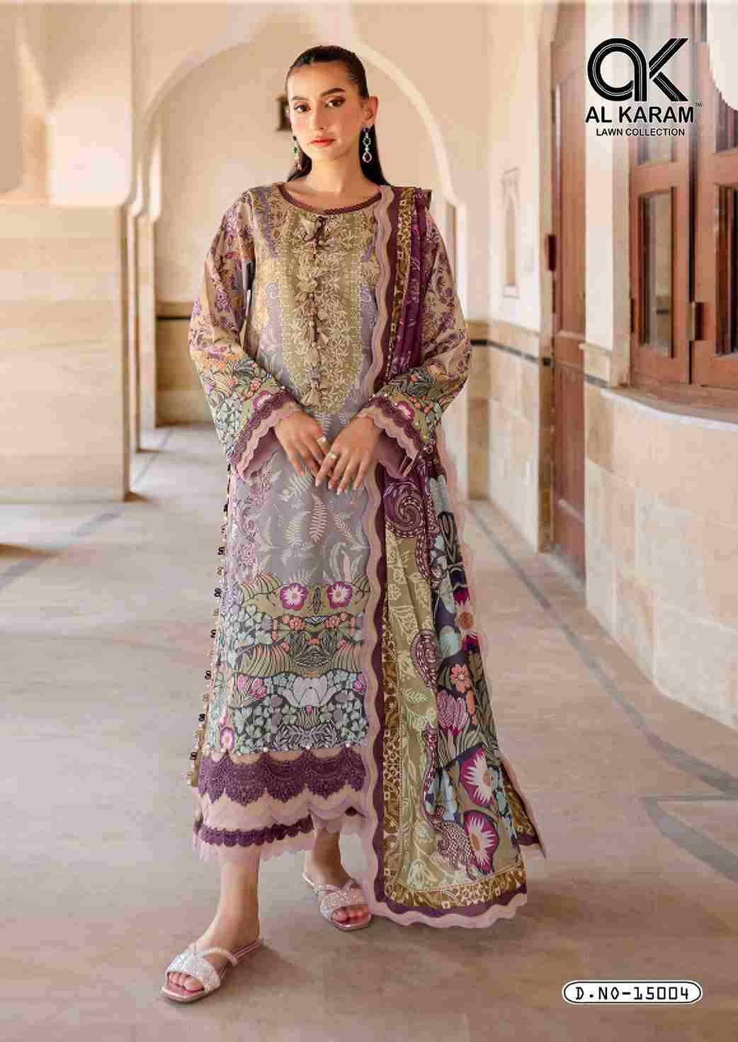 Kesariya Vol-15 By Al Karam Lawn Collection 15001 To 15006 Series Beautiful Festive Suits Colorful Stylish Fancy Casual Wear & Ethnic Wear Pure Cambric Embroidered Dresses At Wholesale Price