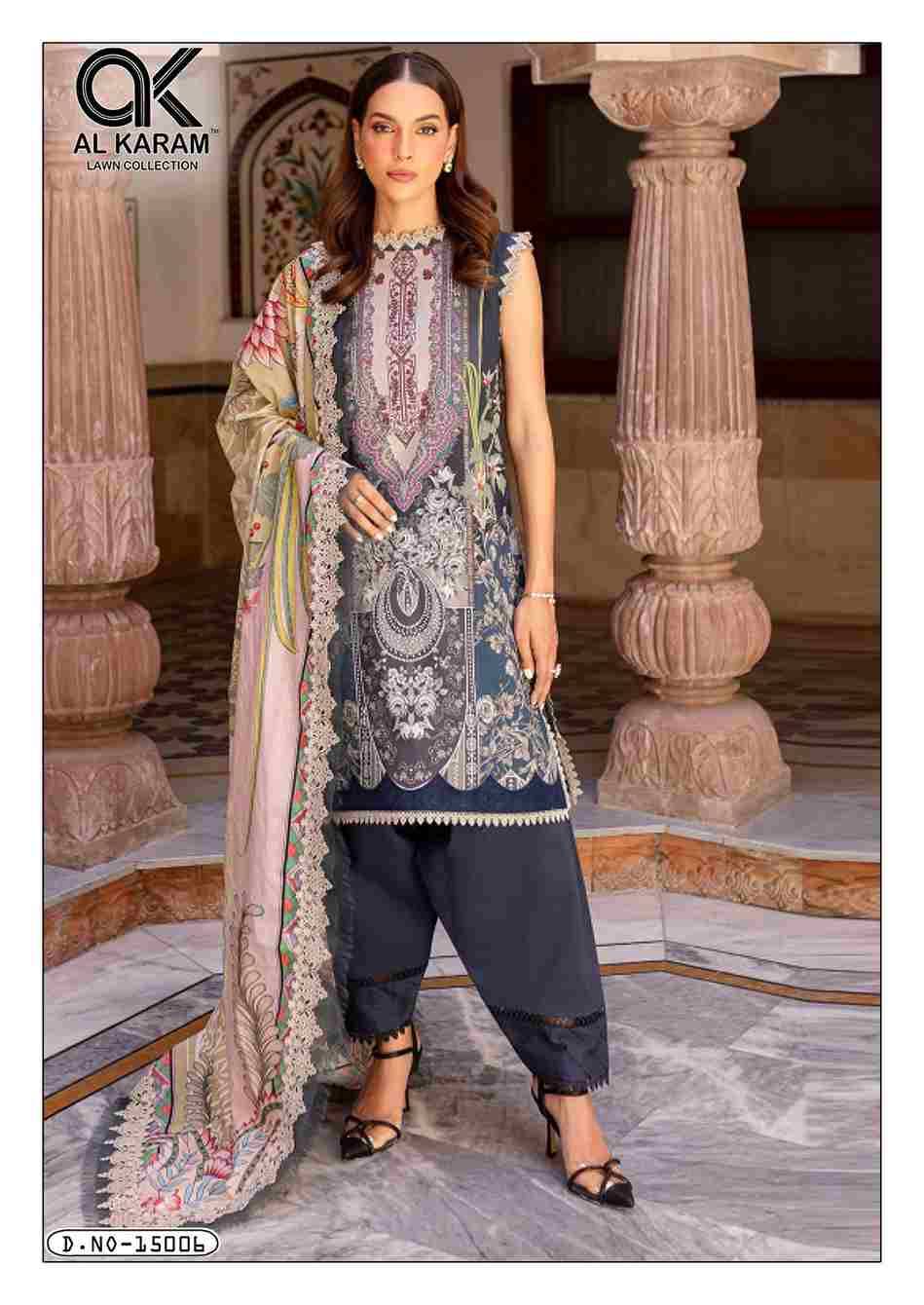 Kesariya Vol-15 By Al Karam Lawn Collection 15001 To 15006 Series Beautiful Festive Suits Colorful Stylish Fancy Casual Wear & Ethnic Wear Pure Cambric Embroidered Dresses At Wholesale Price