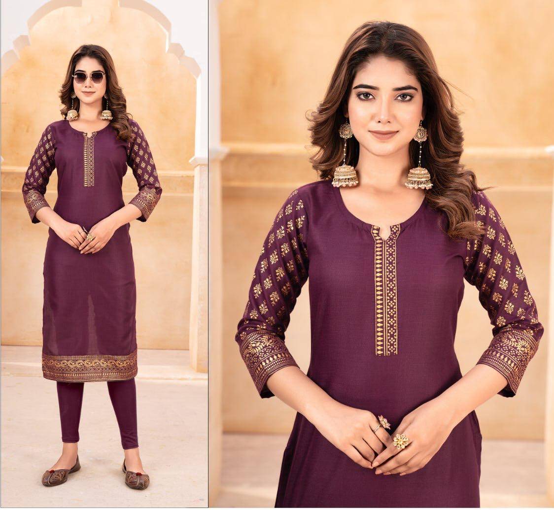 Kriti By Kaamiri 01 To 05 Series Designer Stylish Fancy Colorful Beautiful Party Wear & Ethnic Wear Collection Rubi Cotton Foil Print Kurtis At Wholesale Price