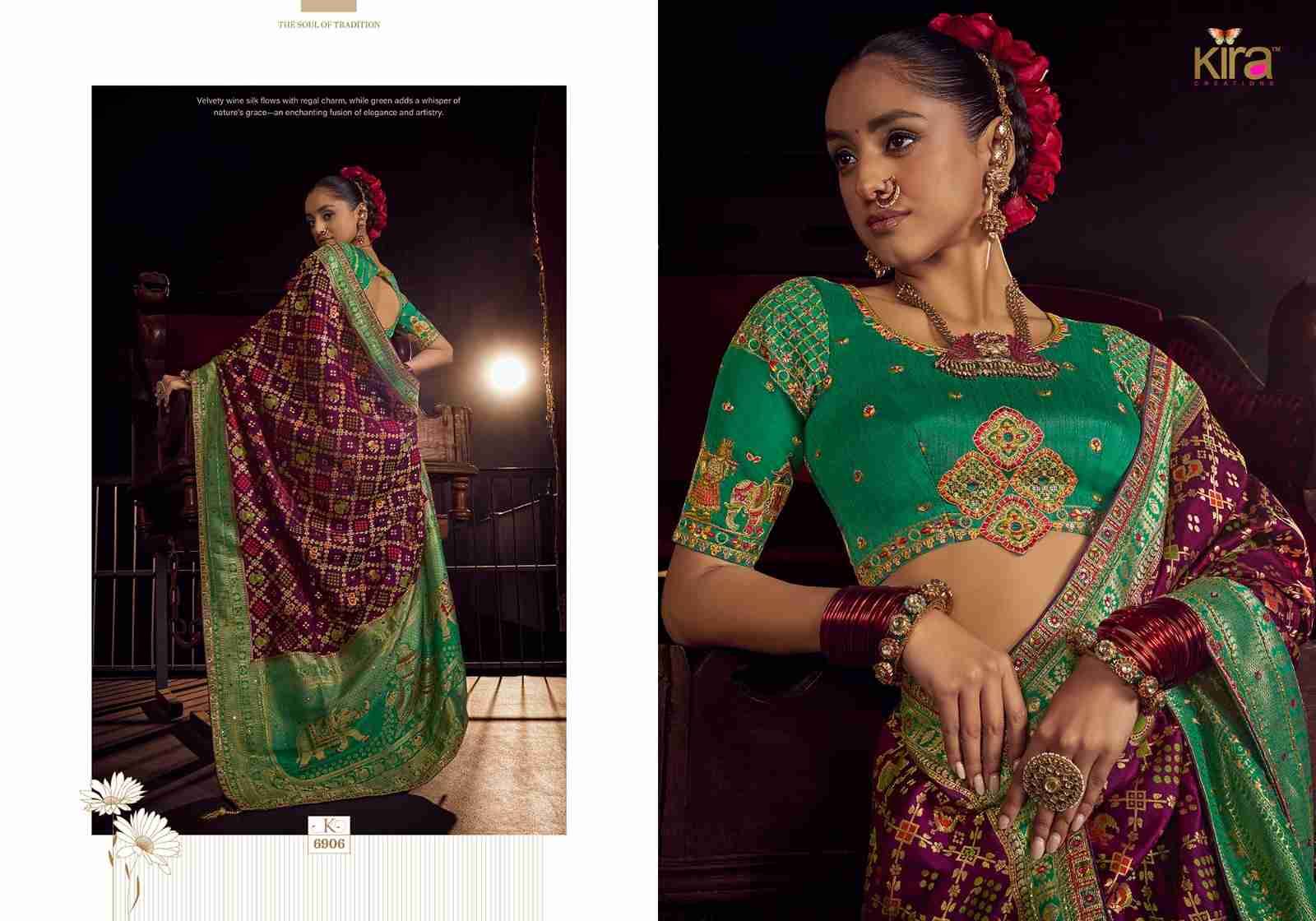 Kira By Kimayra K-6901 To K-6906 Series Indian Traditional Wear Collection Beautiful Stylish Fancy Colorful Party Wear & Occasional Wear Viscose Sarees At Wholesale Price