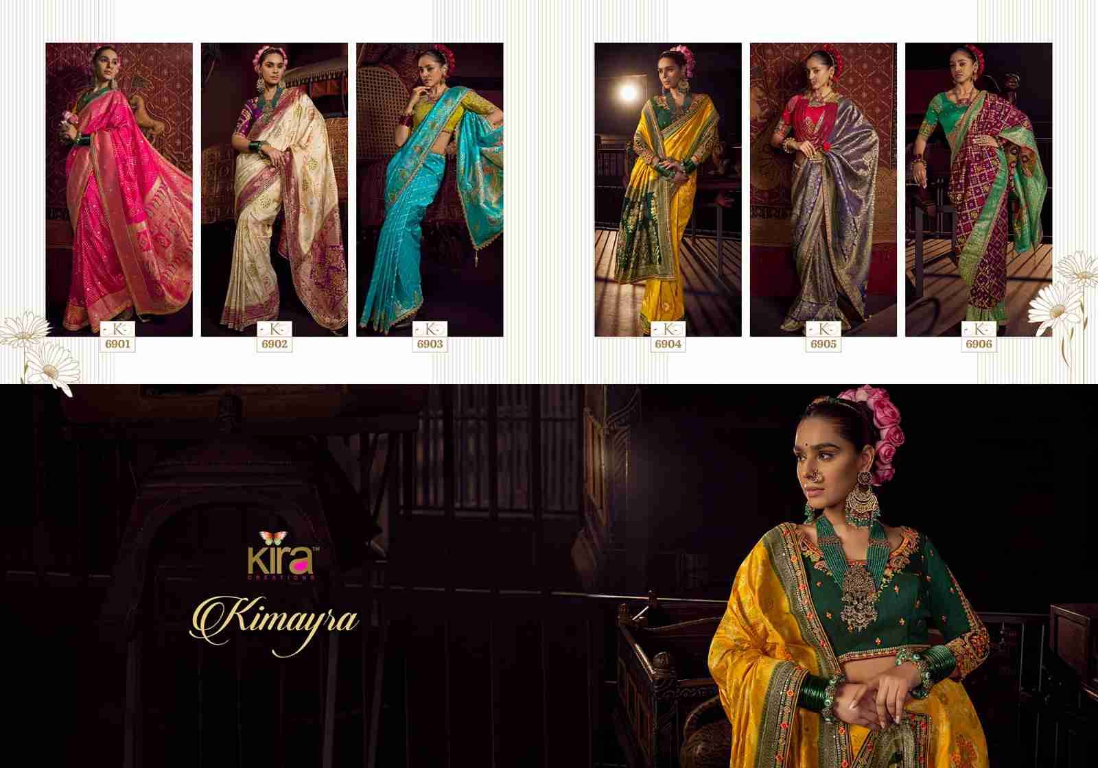 Kira By Kimayra K-6901 To K-6906 Series Indian Traditional Wear Collection Beautiful Stylish Fancy Colorful Party Wear & Occasional Wear Viscose Sarees At Wholesale Price