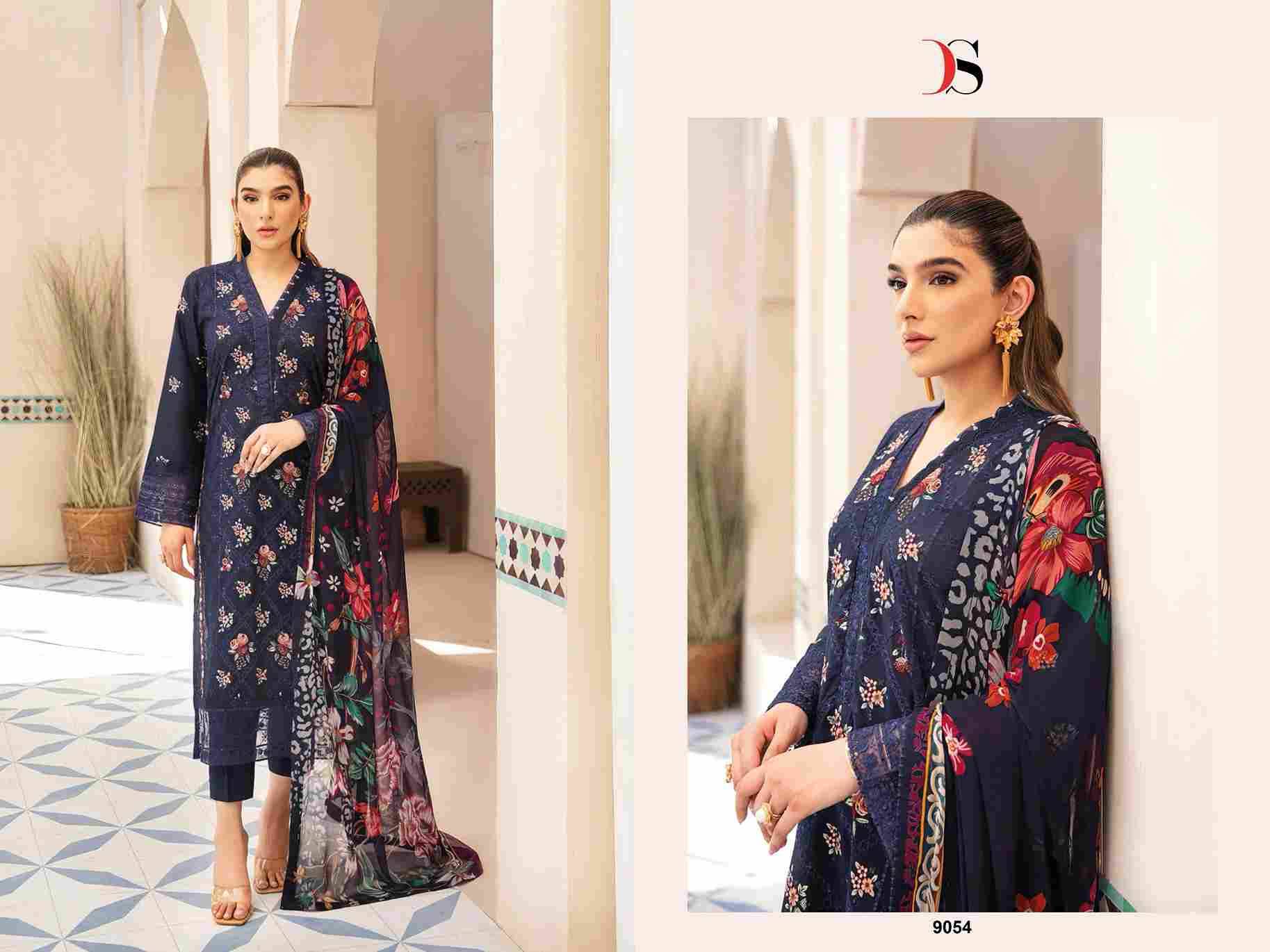 Ramsha Luxury Lawn By Deepsy Suits 9051 To 9056 Series Pakistani Stylish Beautiful Colourful Printed & Embroidered Party Wear & Occasional Wear Pure Cotton Dresses At Wholesale Price