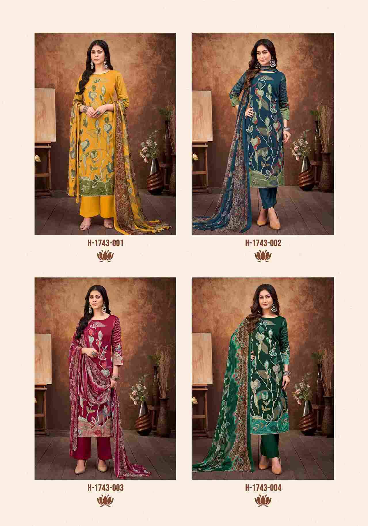 Ghoomar By Alok Suit 1743-001 To 1743-004 Series Beautiful Festive Suits Colorful Stylish Fancy Casual Wear & Ethnic Wear Pure Zam Dresses At Wholesale Price