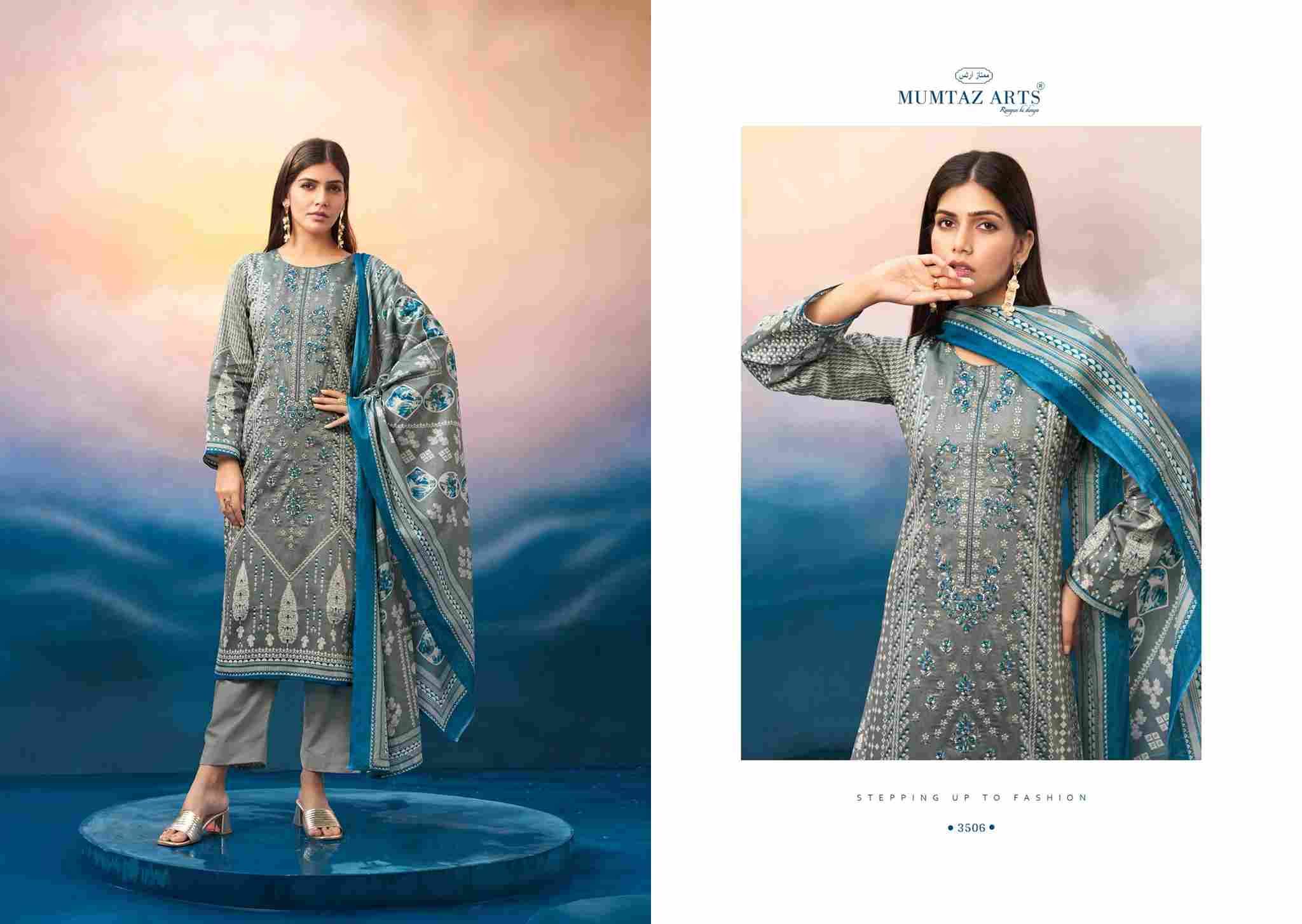 Noor E Jahan By Mumtaz Arts 3501 To 3506 Series Beautiful Festive Suits Colorful Stylish Fancy Casual Wear & Ethnic Wear Pure Jam Satin Print With Work Dresses At Wholesale Price