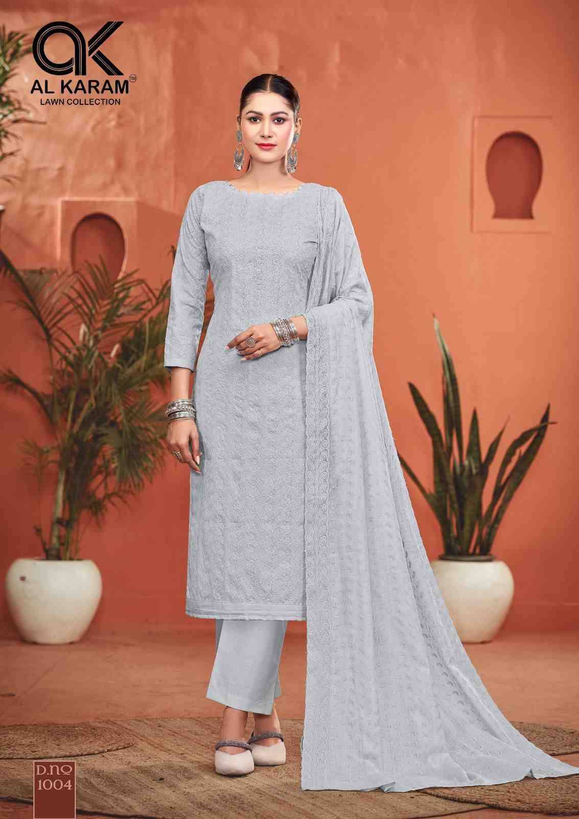 Guzarish By Al Karam Lawn Collection 1001 To 1008 Series Beautiful Pakistani Suits Stylish Fancy Colorful Casual Wear & Ethnic Wear Pure Cotton Print Dresses At Wholesale Price