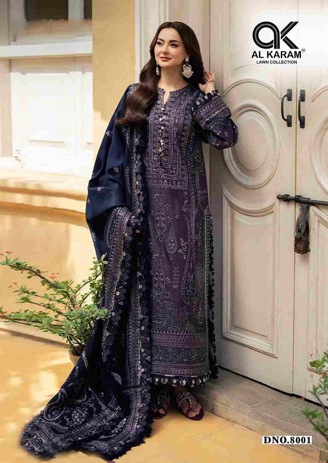 Queens Court Vol-8 By Al Karam Lawn Collection 8001 To 8006 Series Beautiful Suits Colorful Stylish Fancy Casual Wear & Ethnic Wear Pure Cambric Dresses At Wholesale Price