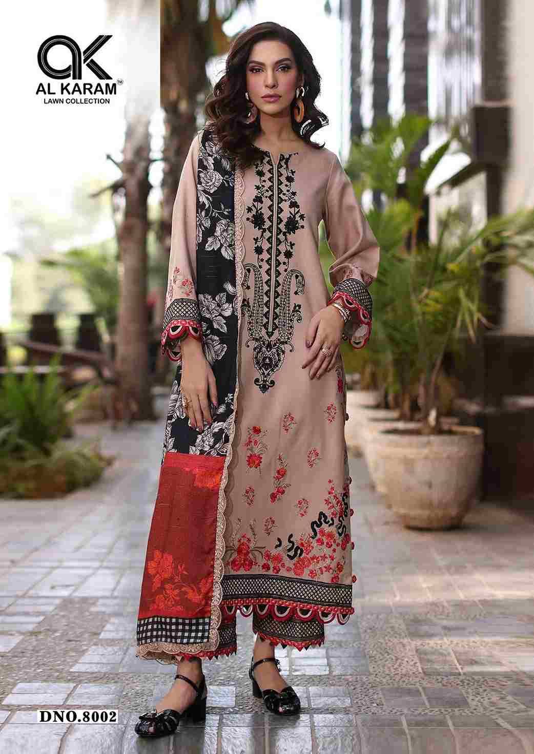 Queens Court Vol-8 By Al Karam Lawn Collection 8001 To 8006 Series Beautiful Suits Colorful Stylish Fancy Casual Wear & Ethnic Wear Pure Cambric Dresses At Wholesale Price