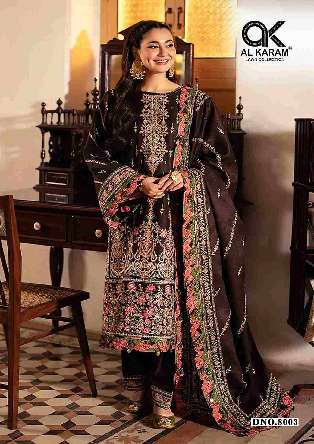 Queens Court Vol-8 By Al Karam Lawn Collection 8001 To 8006 Series Beautiful Suits Colorful Stylish Fancy Casual Wear & Ethnic Wear Pure Cambric Dresses At Wholesale Price