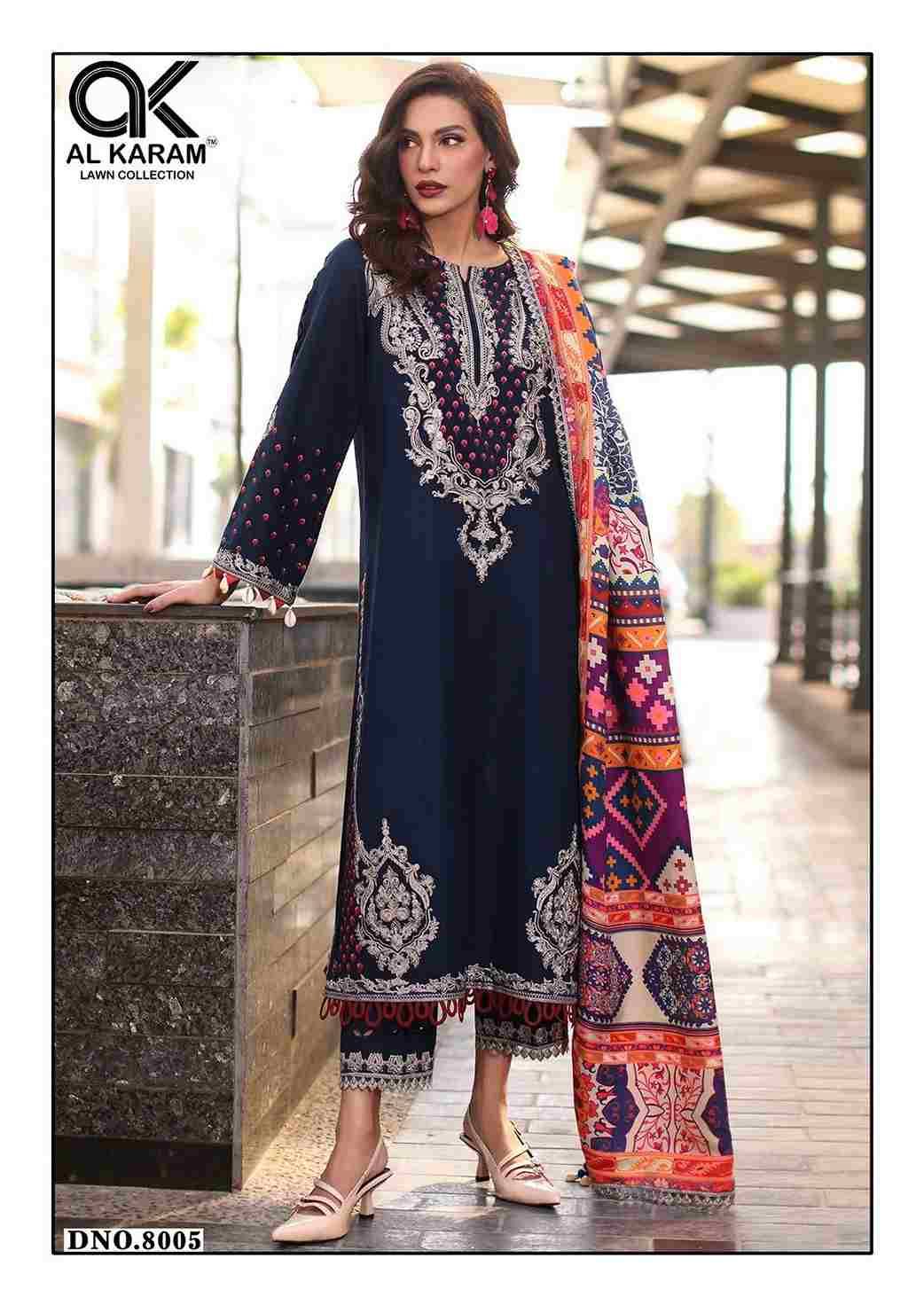 Queens Court Vol-8 By Al Karam Lawn Collection 8001 To 8006 Series Beautiful Suits Colorful Stylish Fancy Casual Wear & Ethnic Wear Pure Cambric Dresses At Wholesale Price