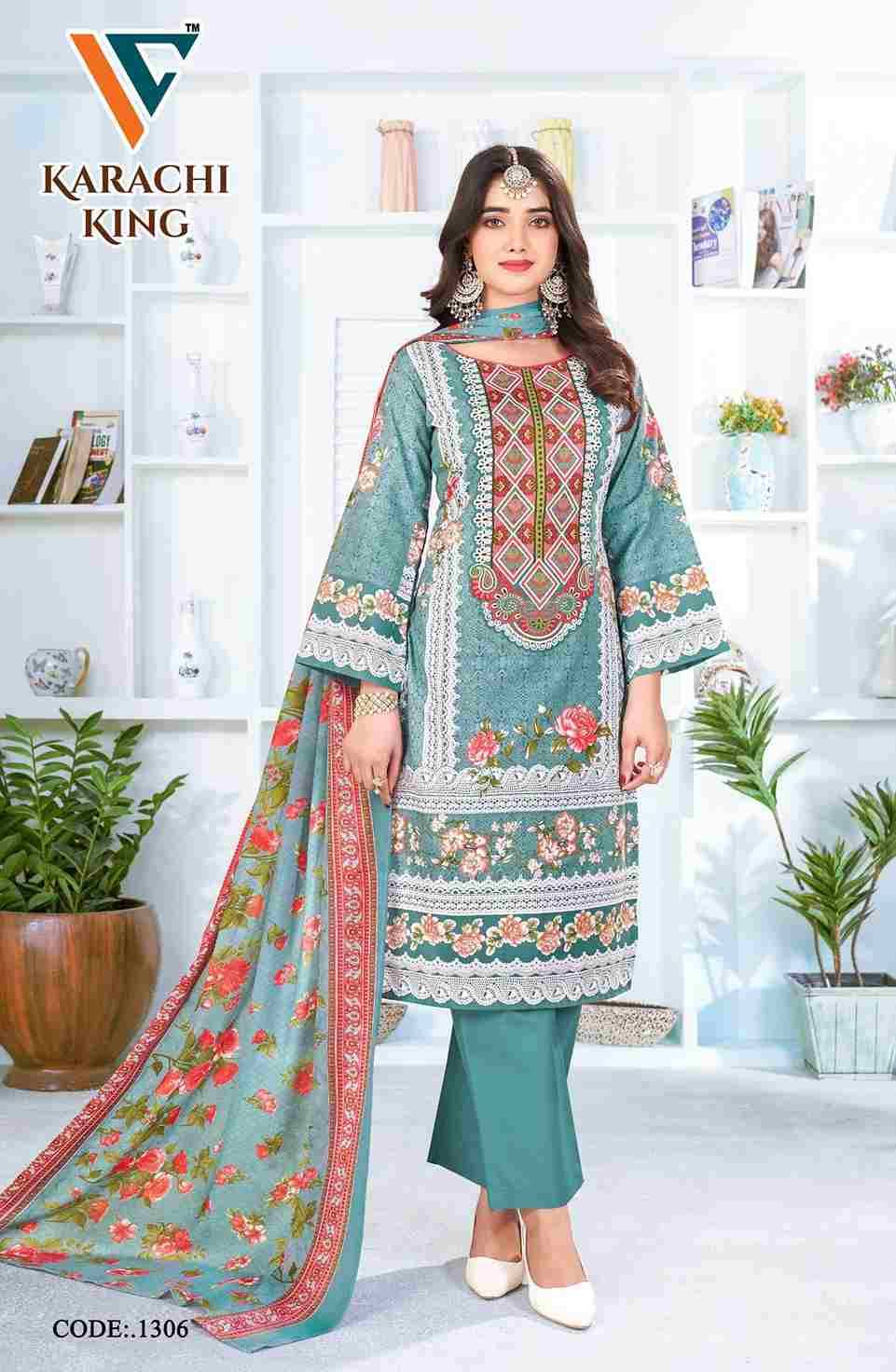 Karachi King Vol-13 By Vandana Creation 1301 To 1308 Series Beautiful Festive Suits Stylish Fancy Colorful Casual Wear & Ethnic Wear Cotton Print Dresses At Wholesale Price