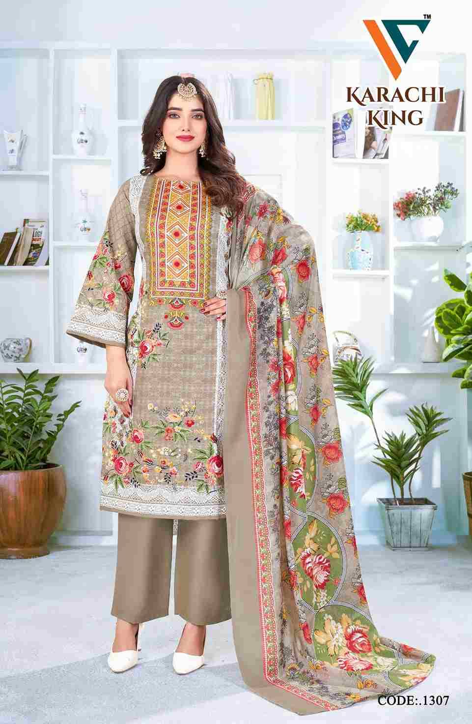 Karachi King Vol-13 By Vandana Creation 1301 To 1308 Series Beautiful Festive Suits Stylish Fancy Colorful Casual Wear & Ethnic Wear Cotton Print Dresses At Wholesale Price