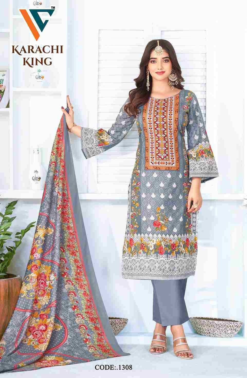 Karachi King Vol-13 By Vandana Creation 1301 To 1308 Series Beautiful Festive Suits Stylish Fancy Colorful Casual Wear & Ethnic Wear Cotton Print Dresses At Wholesale Price