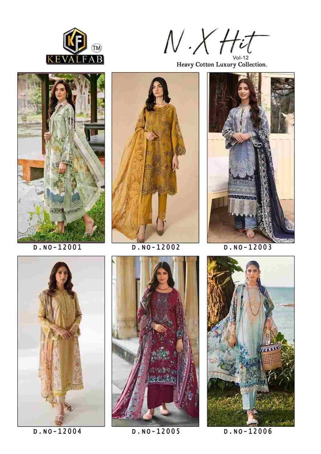 N.X Hit Vol-12 By Keval Fab 12001 To 12006 Series Beautiful Festive Suits Stylish Fancy Colorful Casual Wear & Ethnic Wear Heavy Cotton Digital Print Dresses At Wholesale Price