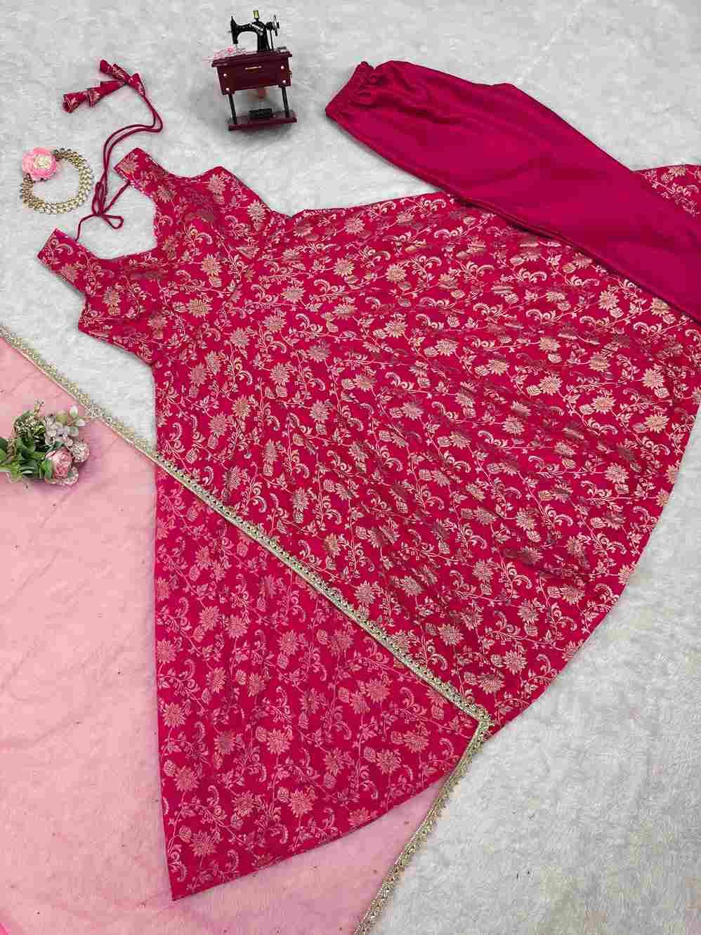 R-5831 By Fashid Wholesale Beautiful Stylish Fancy Colorful Casual Wear & Ethnic Wear Jacquard Silk Dresses With Bottom At Wholesale Price