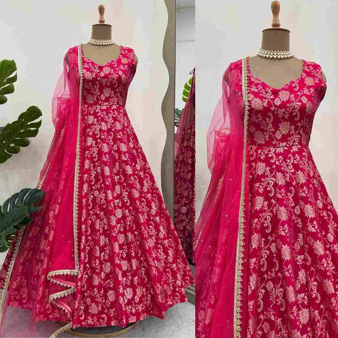 R-5831 By Fashid Wholesale Beautiful Stylish Fancy Colorful Casual Wear & Ethnic Wear Jacquard Silk Dresses With Bottom At Wholesale Price