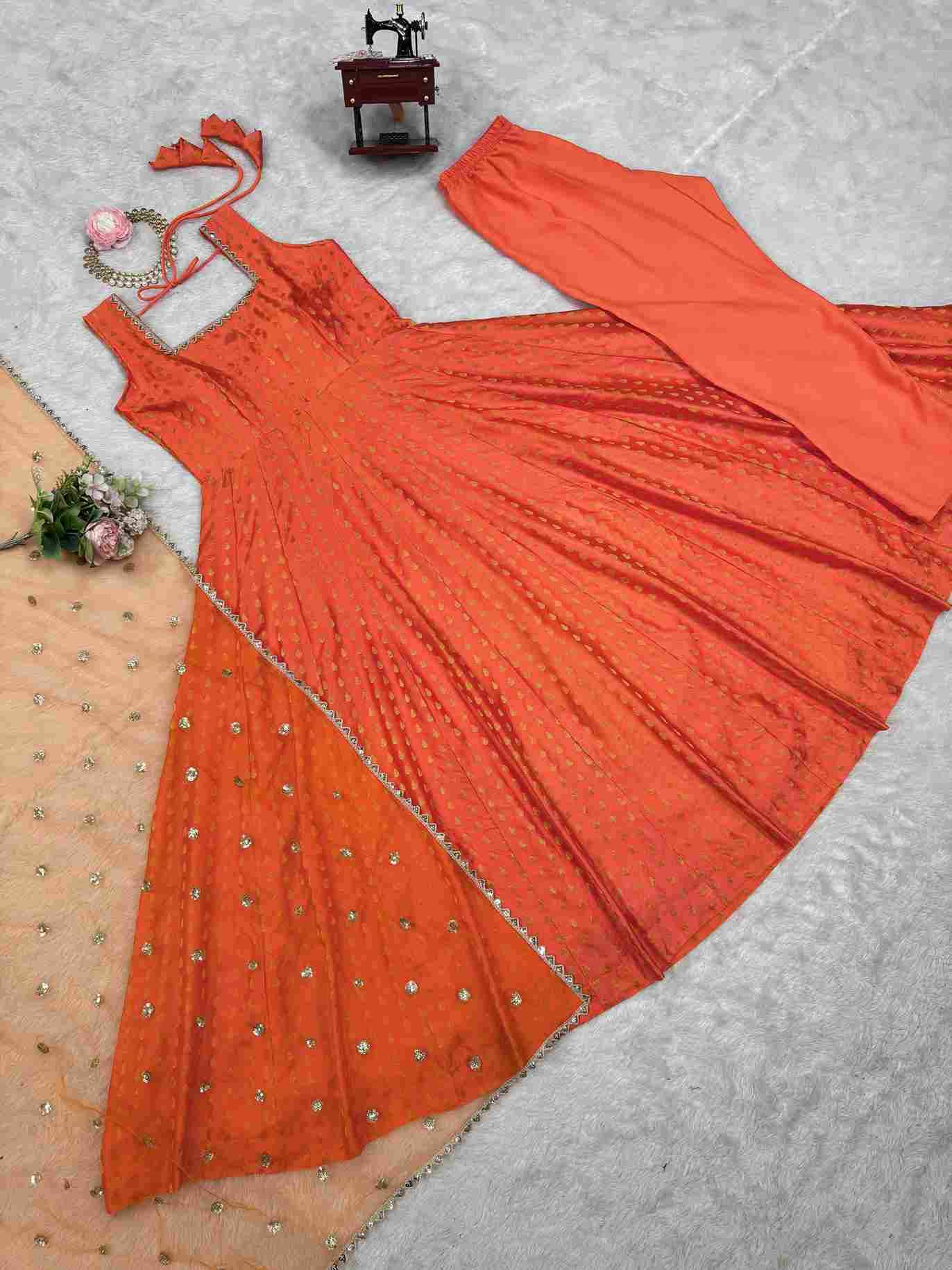 R-5832 By Fashid Wholesale Beautiful Stylish Fancy Colorful Casual Wear & Ethnic Wear Jacquard Silk Dresses With Bottom At Wholesale Price