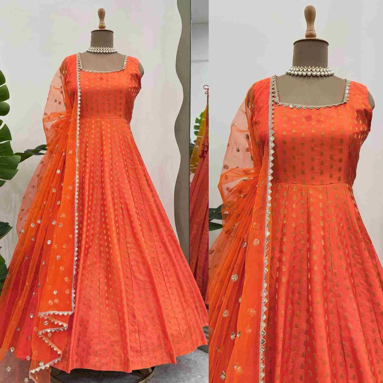 R-5832 By Fashid Wholesale Beautiful Stylish Fancy Colorful Casual Wear & Ethnic Wear Jacquard Silk Dresses With Bottom At Wholesale Price