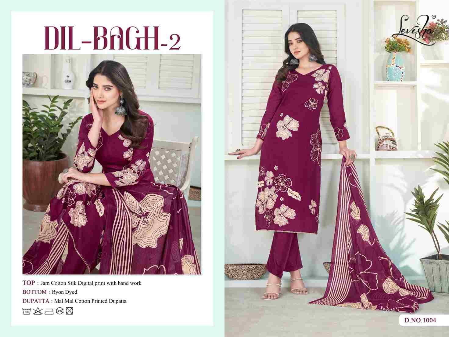 Dil-Bagh Vol-2 By Levisha 1001 To 1004 Series Festive Suits Beautiful Fancy Colorful Stylish Party Wear & Occasional Wear Cambric Cotton Dresses At Wholesale Price