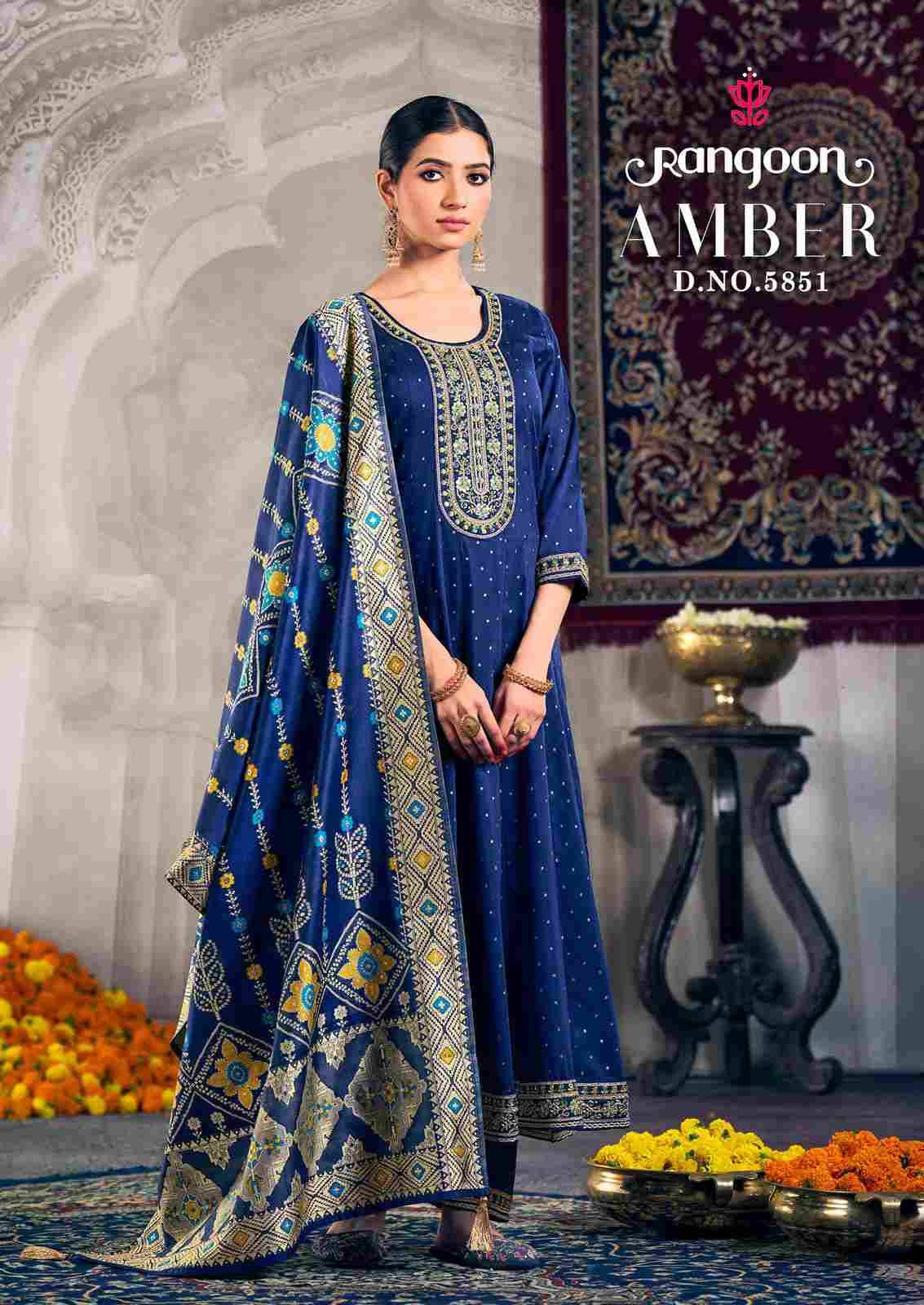 Amber By Rangoon 5851 To 5854 Series Beautiful Stylish Festive Suits Fancy Colorful Casual Wear & Ethnic Wear & Ready To Wear Jacquard Dresses At Wholesale Price