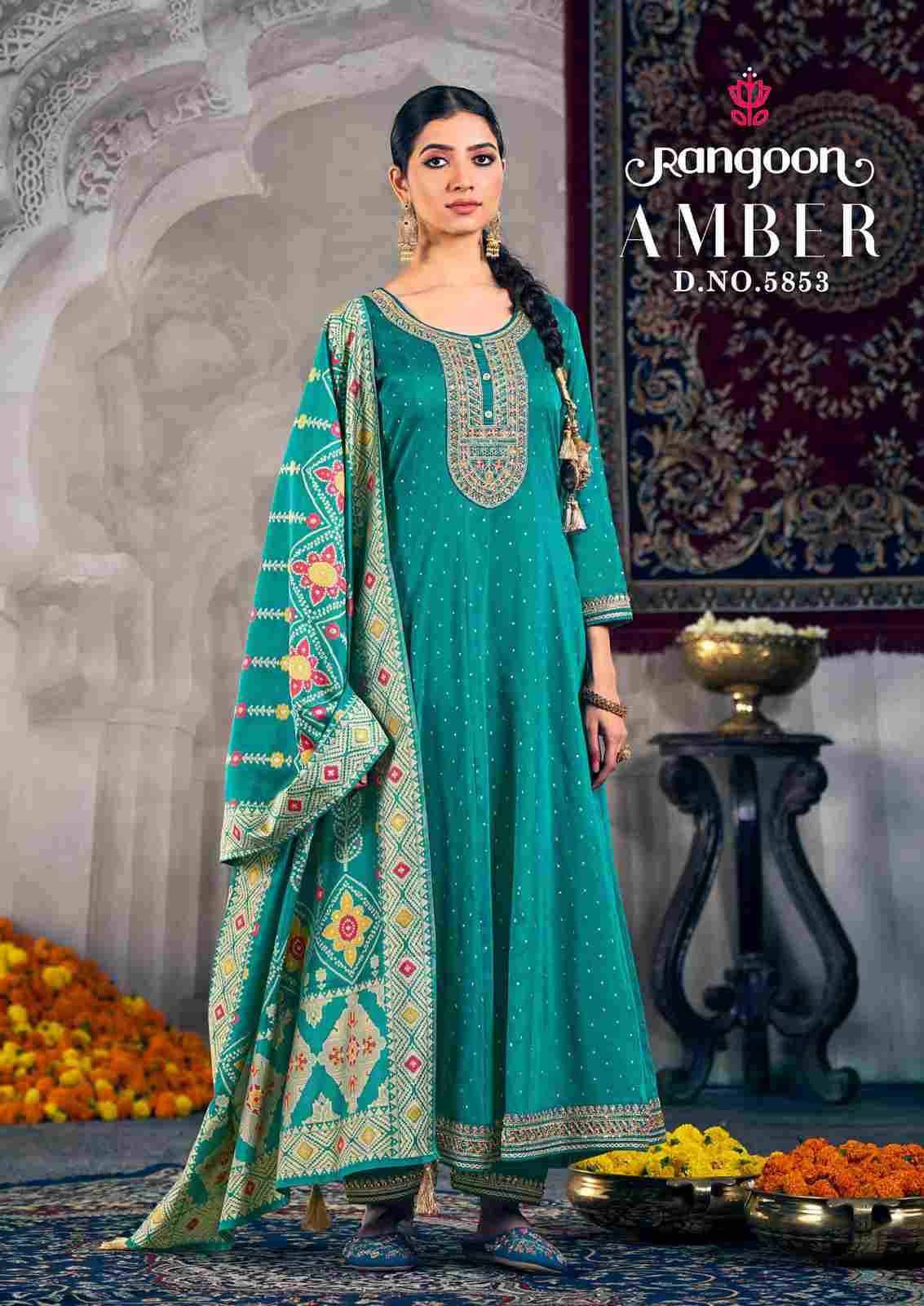 Amber By Rangoon 5851 To 5854 Series Beautiful Stylish Festive Suits Fancy Colorful Casual Wear & Ethnic Wear & Ready To Wear Jacquard Dresses At Wholesale Price