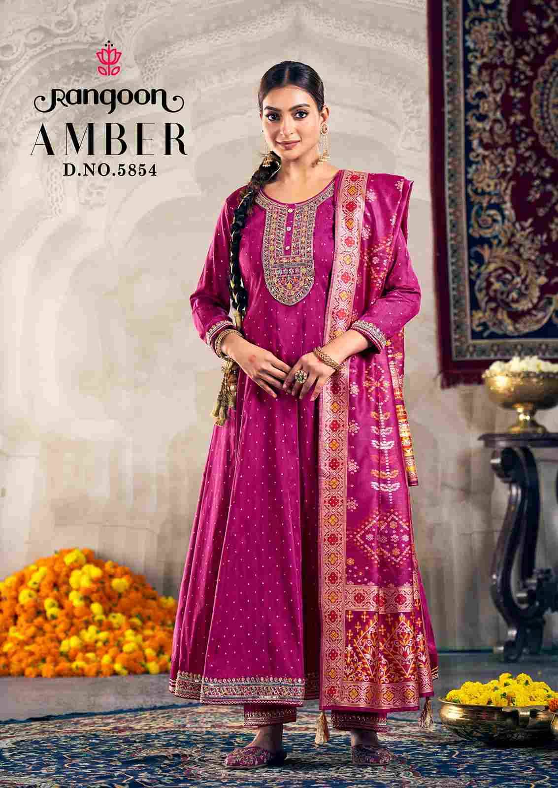 Amber By Rangoon 5851 To 5854 Series Beautiful Stylish Festive Suits Fancy Colorful Casual Wear & Ethnic Wear & Ready To Wear Jacquard Dresses At Wholesale Price