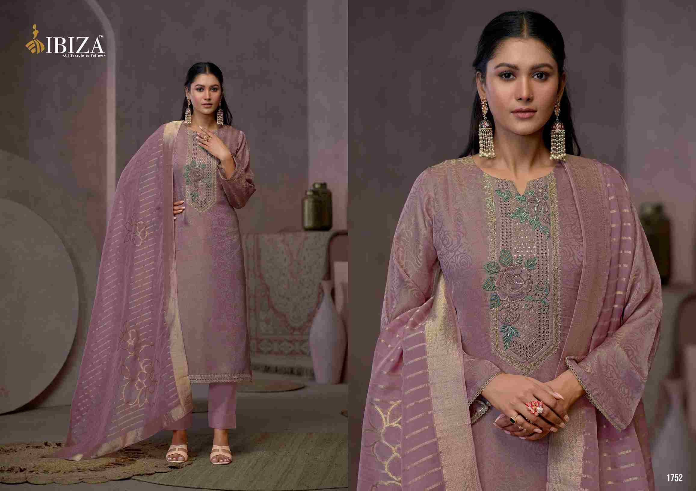 Signature by Ibiza 1751 To 1754 Series Beautiful Stylish Festive Suits Fancy Colorful Casual Wear & Ethnic Wear & Ready To Wear Pure Satin Silk Jacquard Dresses At Wholesale Price