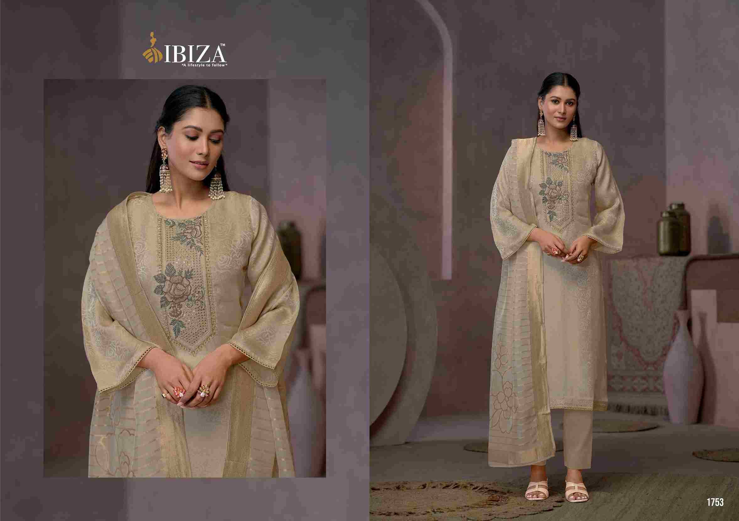 Signature by Ibiza 1751 To 1754 Series Beautiful Stylish Festive Suits Fancy Colorful Casual Wear & Ethnic Wear & Ready To Wear Pure Satin Silk Jacquard Dresses At Wholesale Price